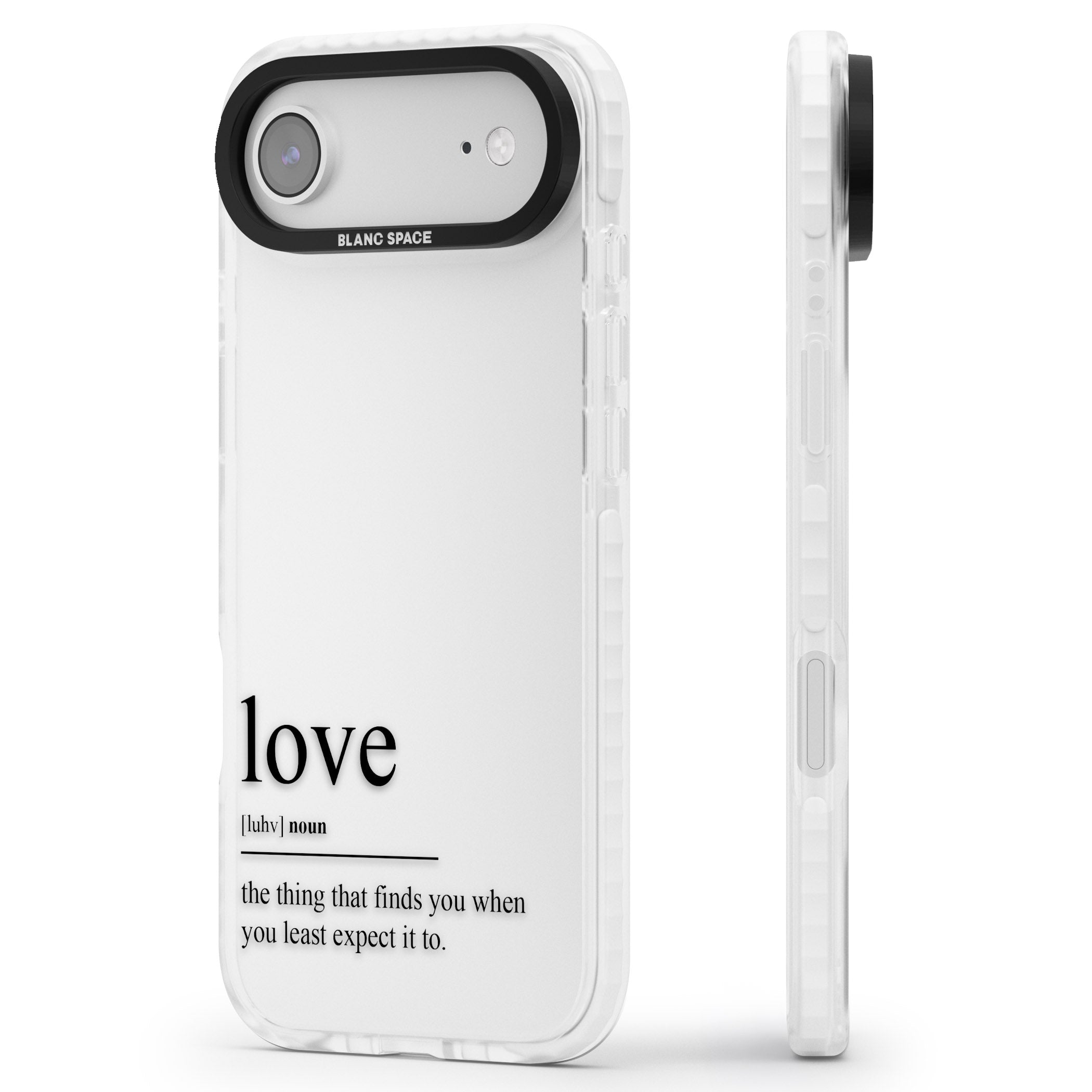 Love iPhone 17 Air Impact Clear Phone Case Side Profile