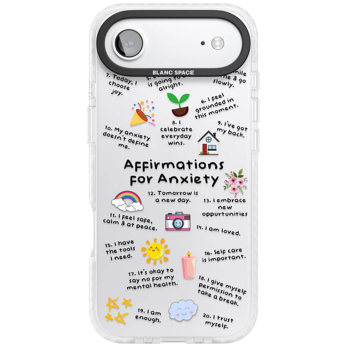 Anxiety Reminders (Black) iPhone Air Impact Clear Phone Case front