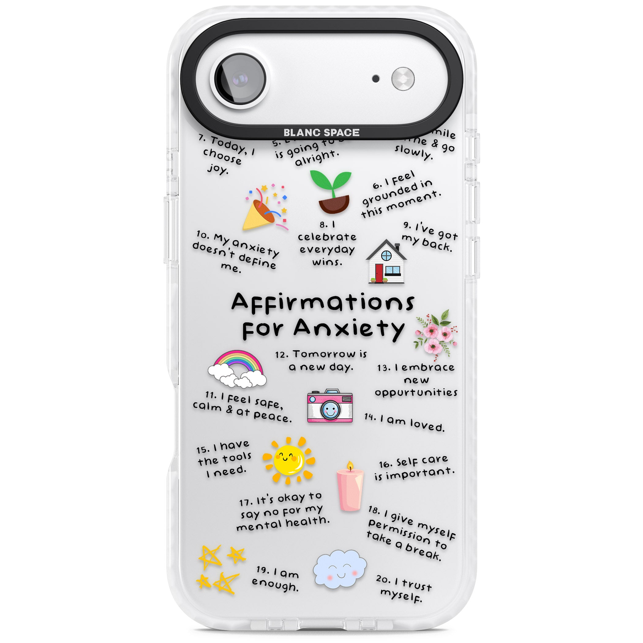 Anxiety Black Text iPhone 17 Air Impact Clear Phone Case