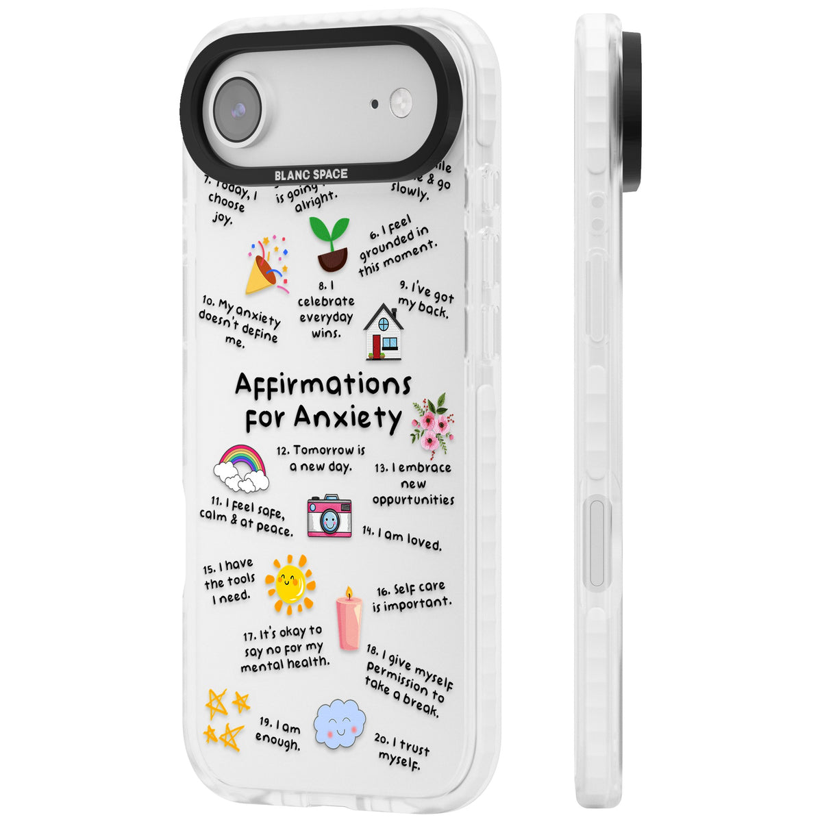 Anxiety Reminders (Black) iPhone Air Impact Clear Phone Case side