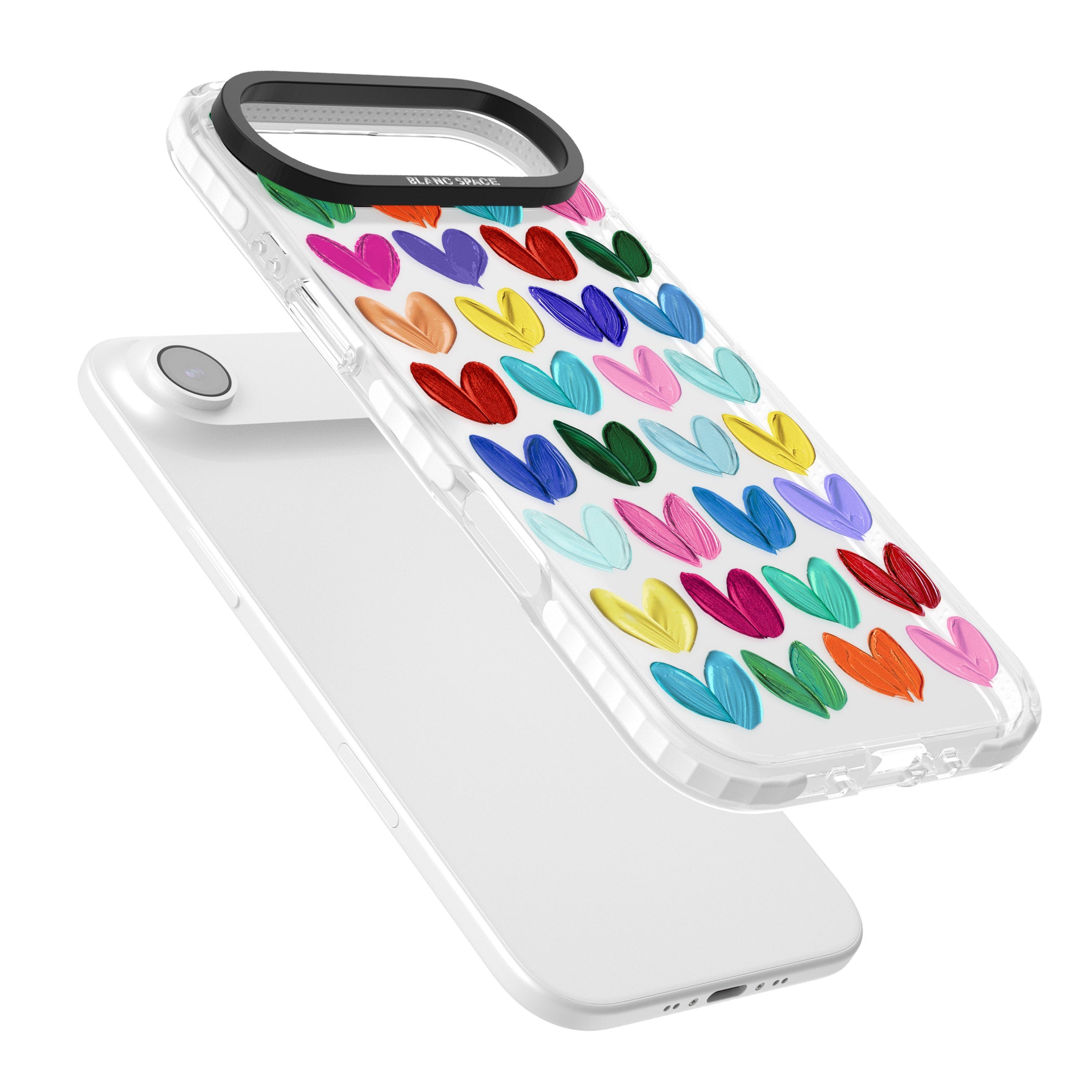 Oil Painted Hearts iPhone 17 Air Impact Clear Phone Case Colours