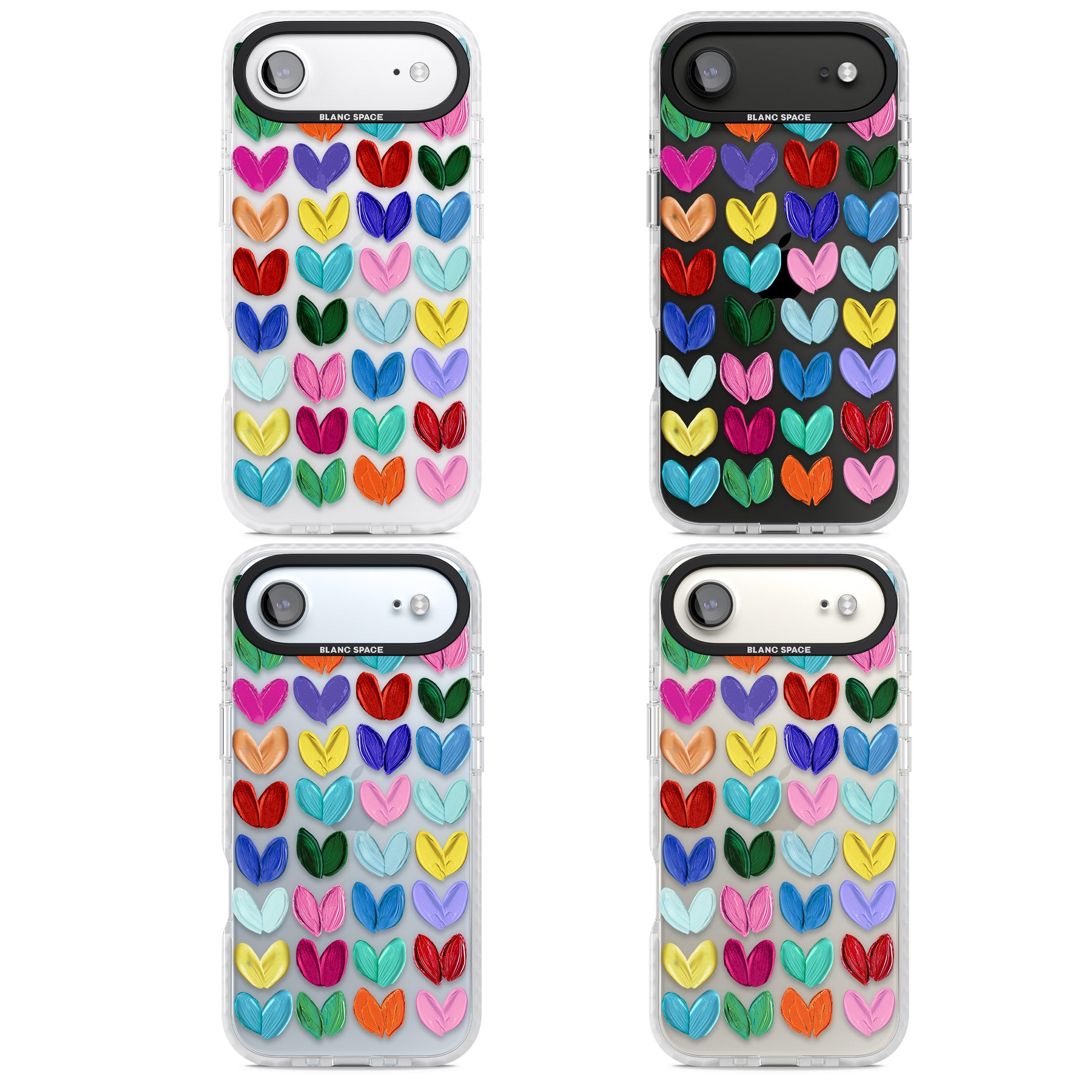 Oil Painted Hearts iPhone 17 Air Impact Clear Phone Case APT Impact Protection