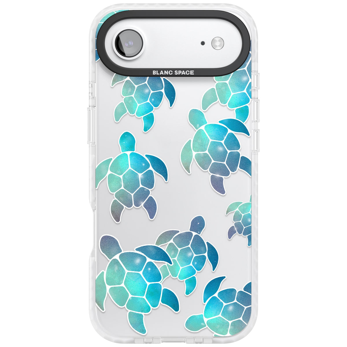 Aqua Space Turtles iPhone Air Impact Clear Phone Case front