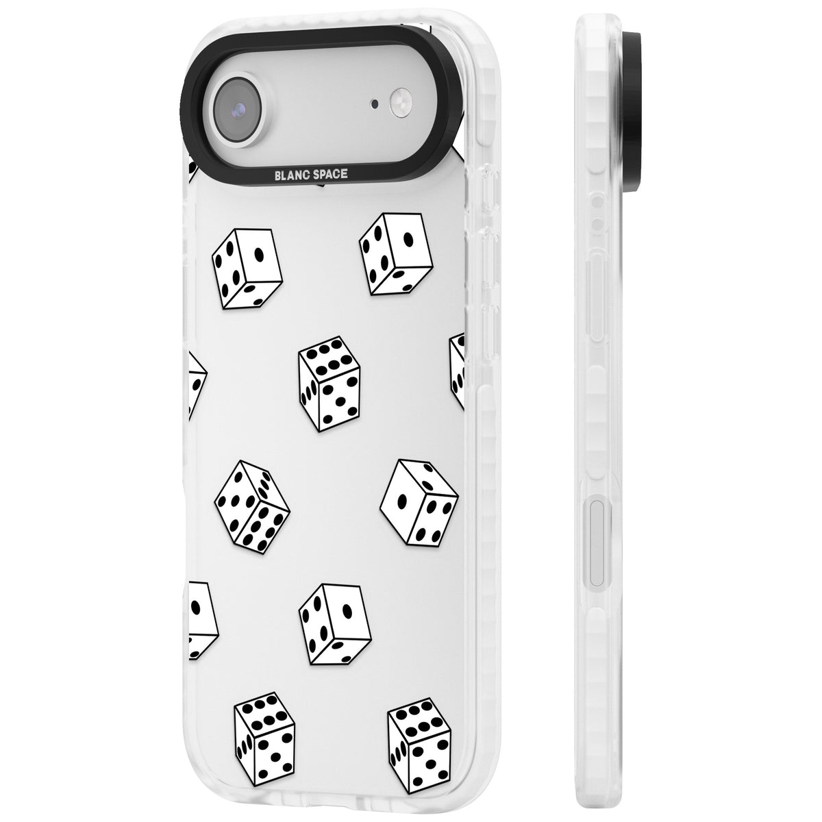 Clear Dice Pattern iPhone Air Impact Clear Phone Case side