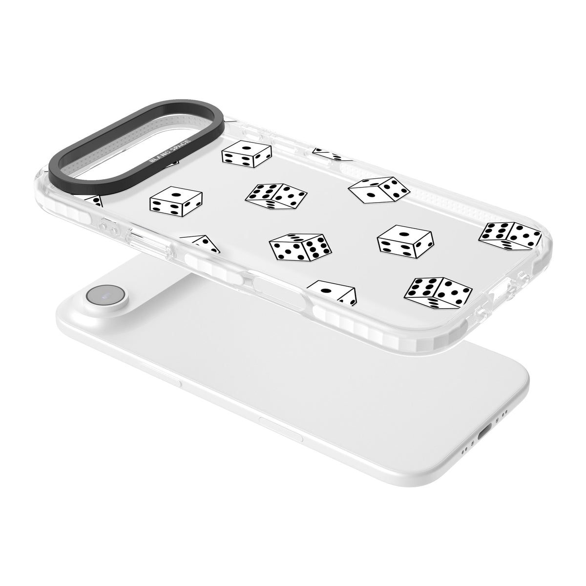 Clear Dice Pattern iPhone Air Impact Clear Phone Case angled