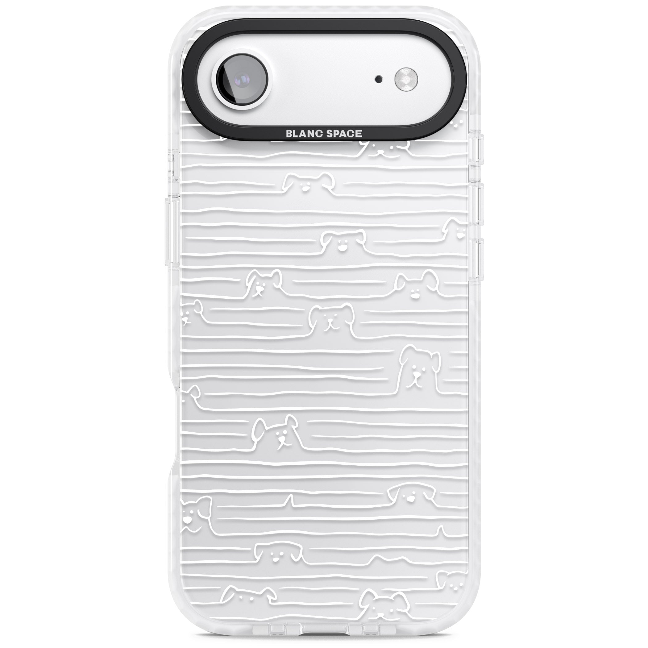 Dog Line Art White iPhone 17 Air Impact Clear Phone Case