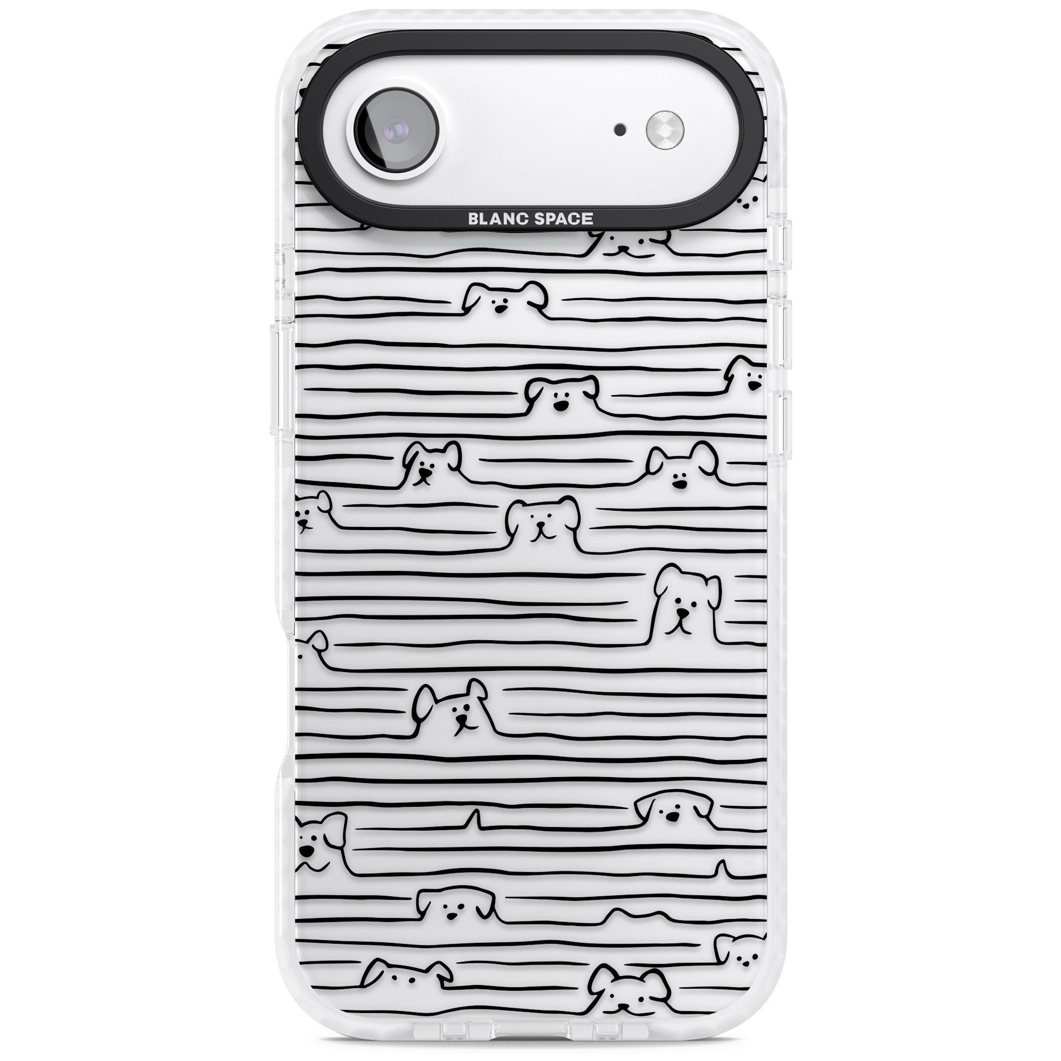 Dog Line Art Black iPhone 17 Air Impact Clear Phone Case