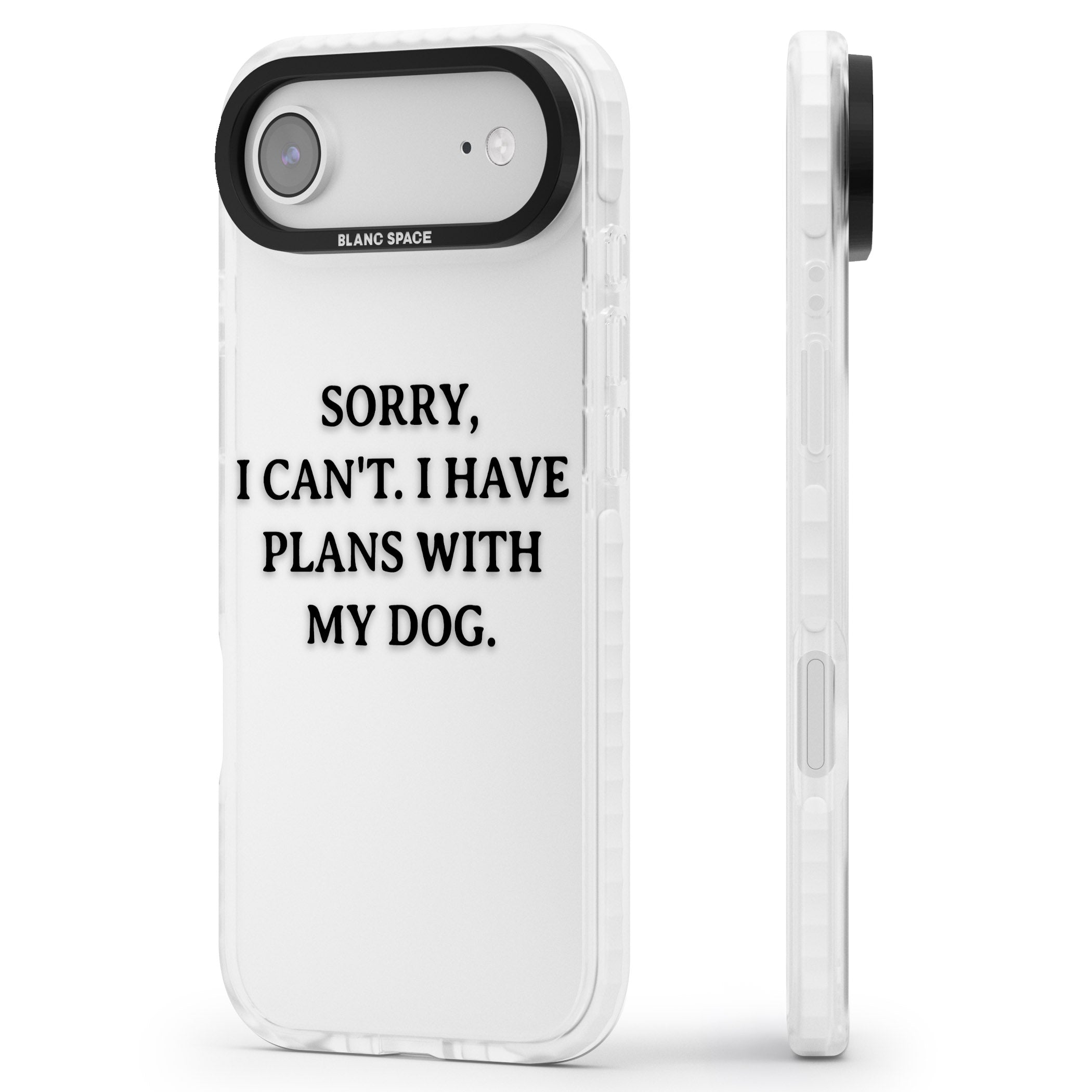 I Have Plans With My Dog iPhone 17 Air Impact Clear Phone Case Side Profile