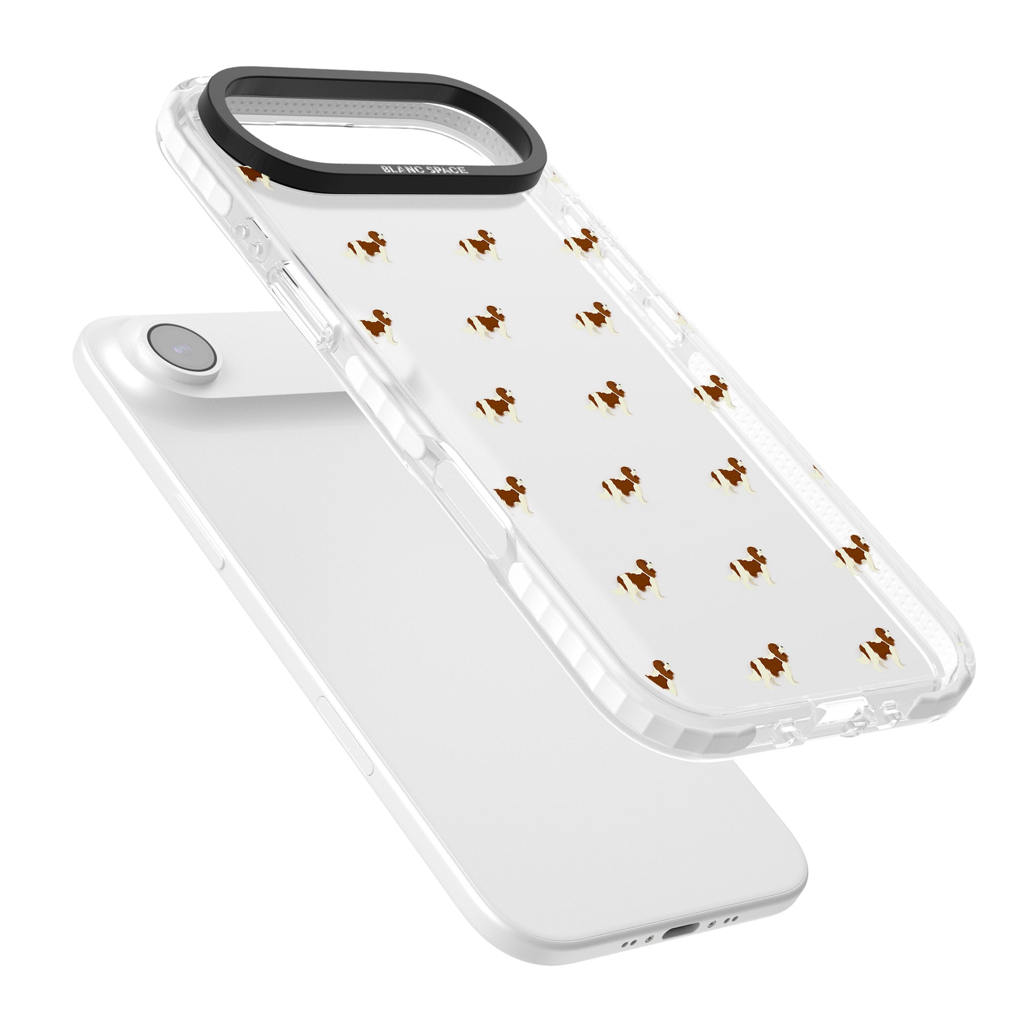 Cavalier King Charles Dog Pattern iPhone 17 Air Impact Clear Phone Case Colours