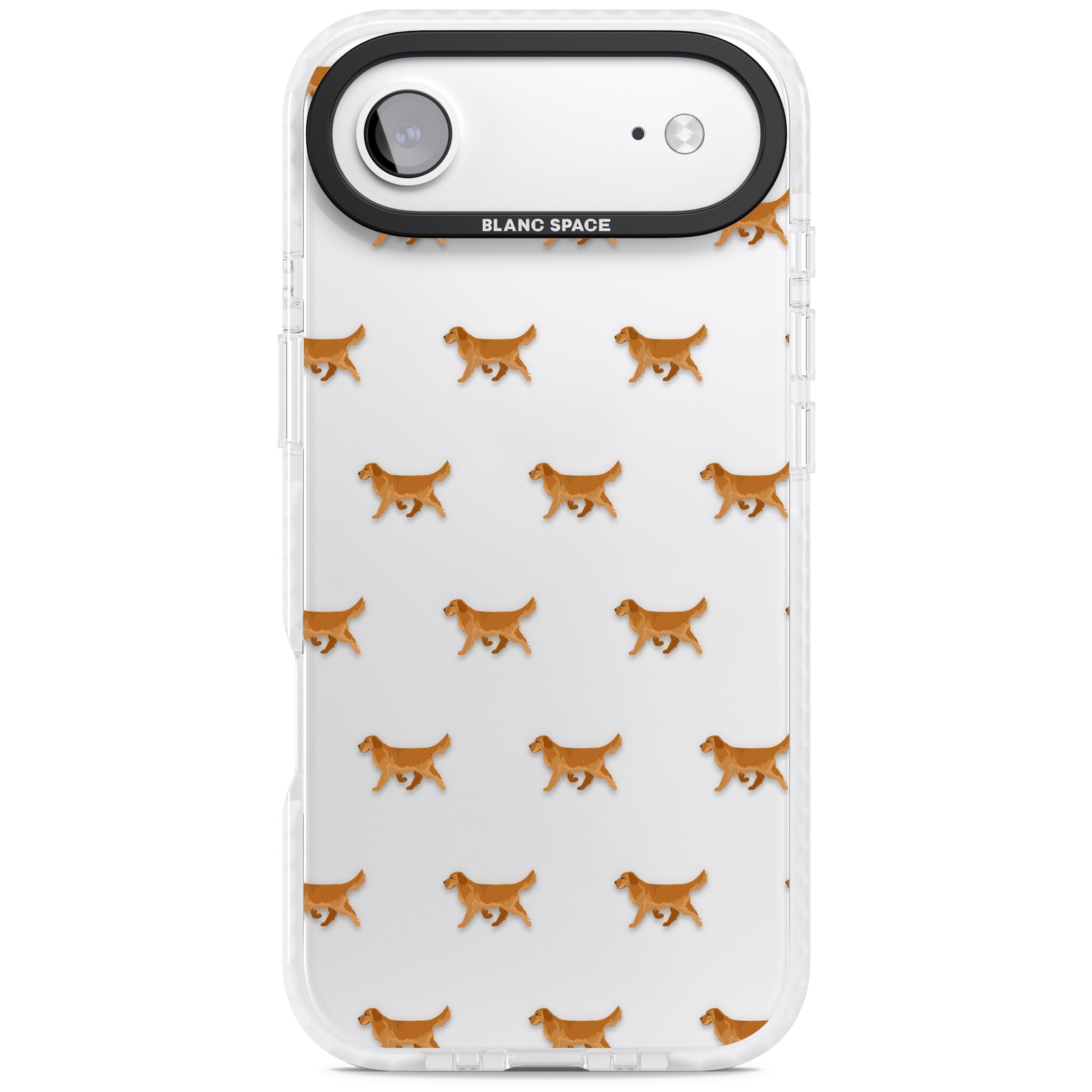 Golden Retriever Dog Pattern Clear iPhone 17 Air Impact Clear Phone Case