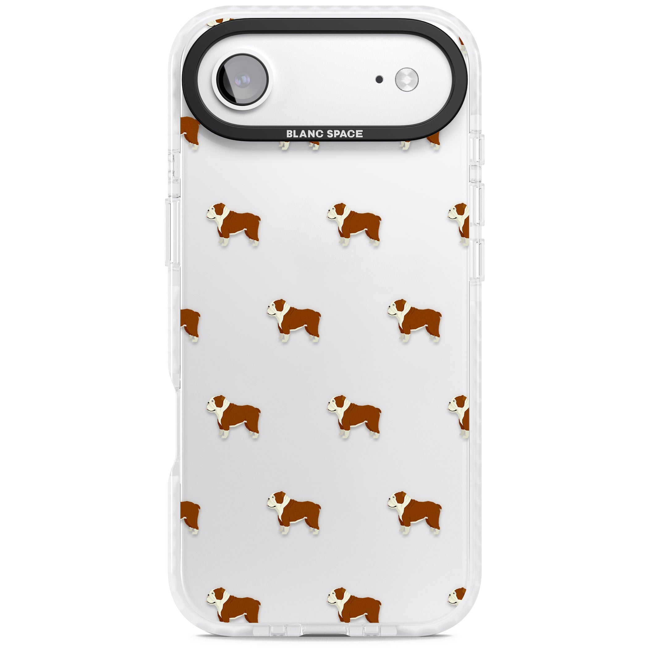 Bulldog Pattern Clear iPhone 17 Air Impact Clear Phone Case