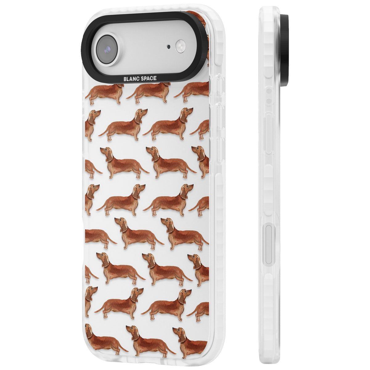 Dachshund Watercolor Dog Pattern iPhone Air Impact Clear Phone Case side