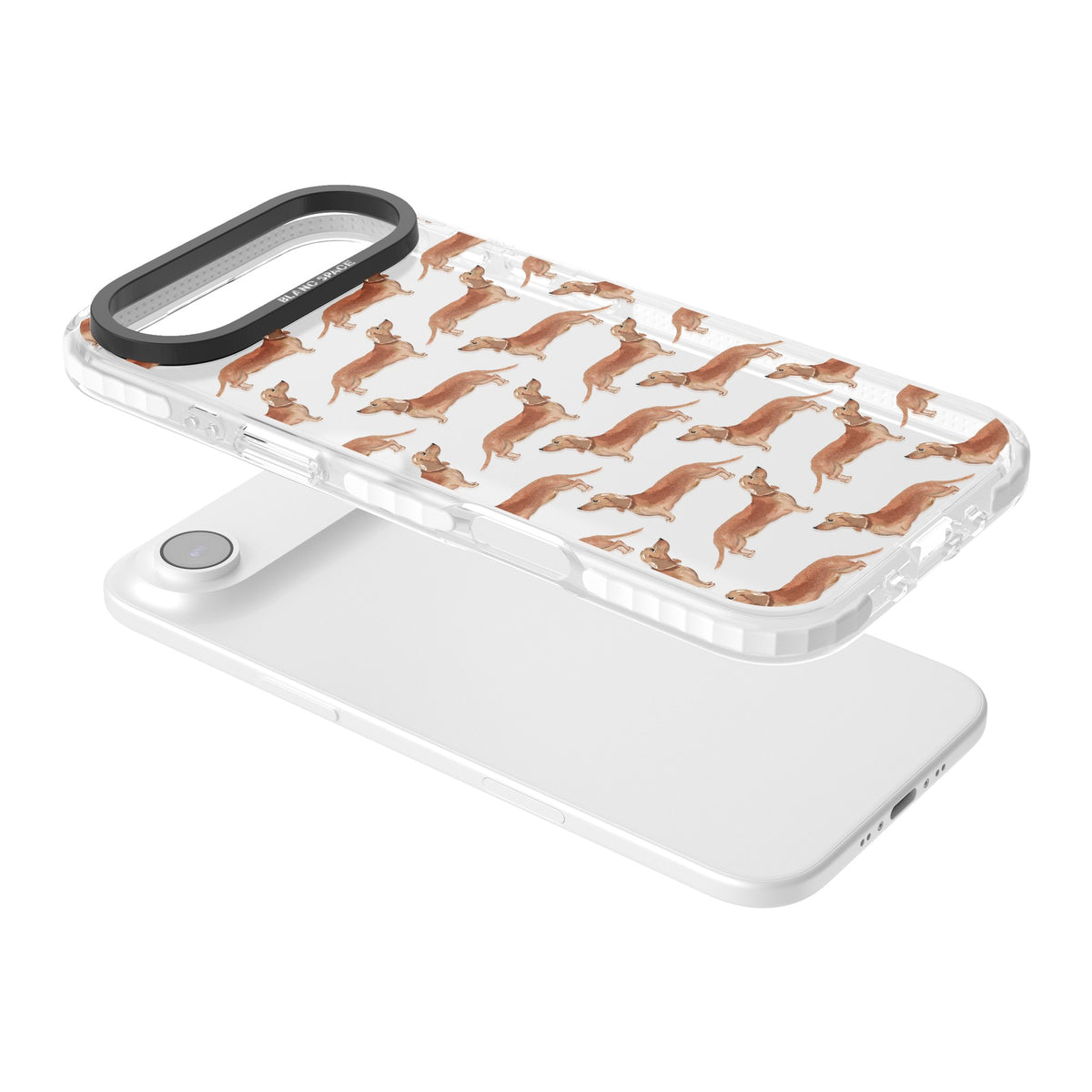 Dachshund Watercolor Dog Pattern iPhone Air Impact Clear Phone Case angled