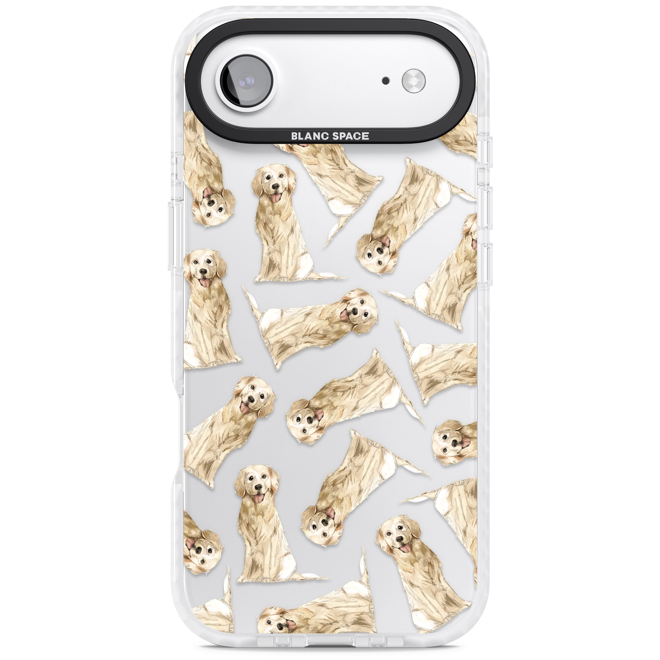 Golden Retriever Watercolor Pattern iPhone 17 Air Impact Clear Phone Case