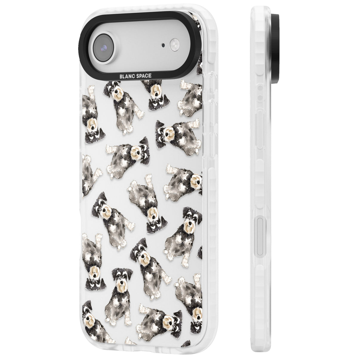 Miniature Schnauzer Watercolor iPhone Air Impact Clear Phone Case side