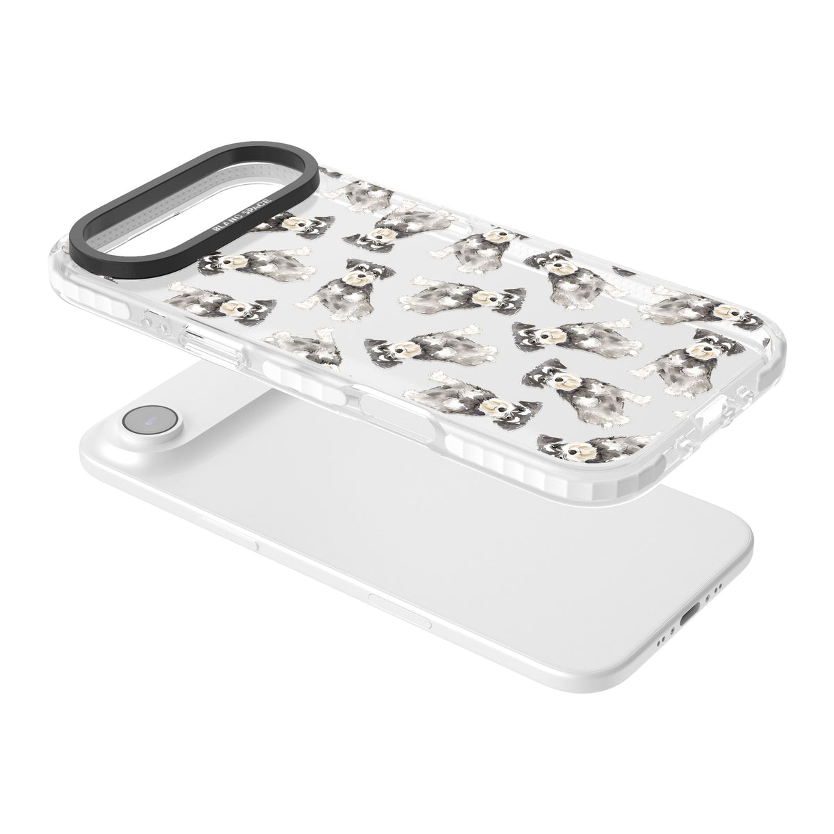 Miniature Schnauzer Watercolor iPhone Air Impact Clear Phone Case angled