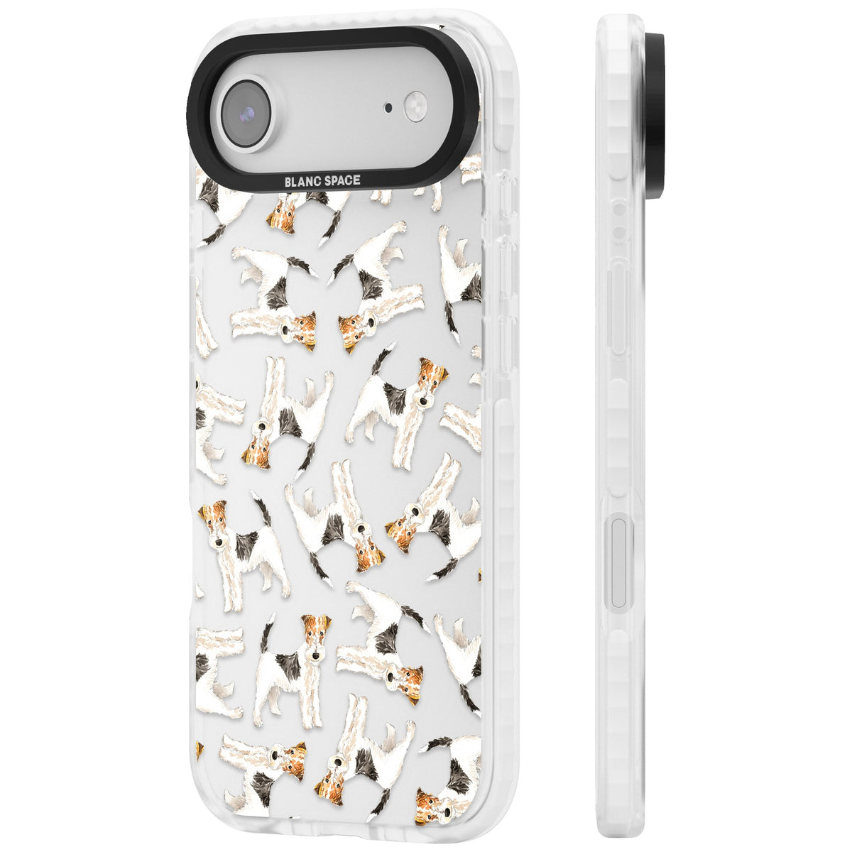Wire Haired Fox Terrier Dog Pattern iPhone Air Impact Clear Phone Case side