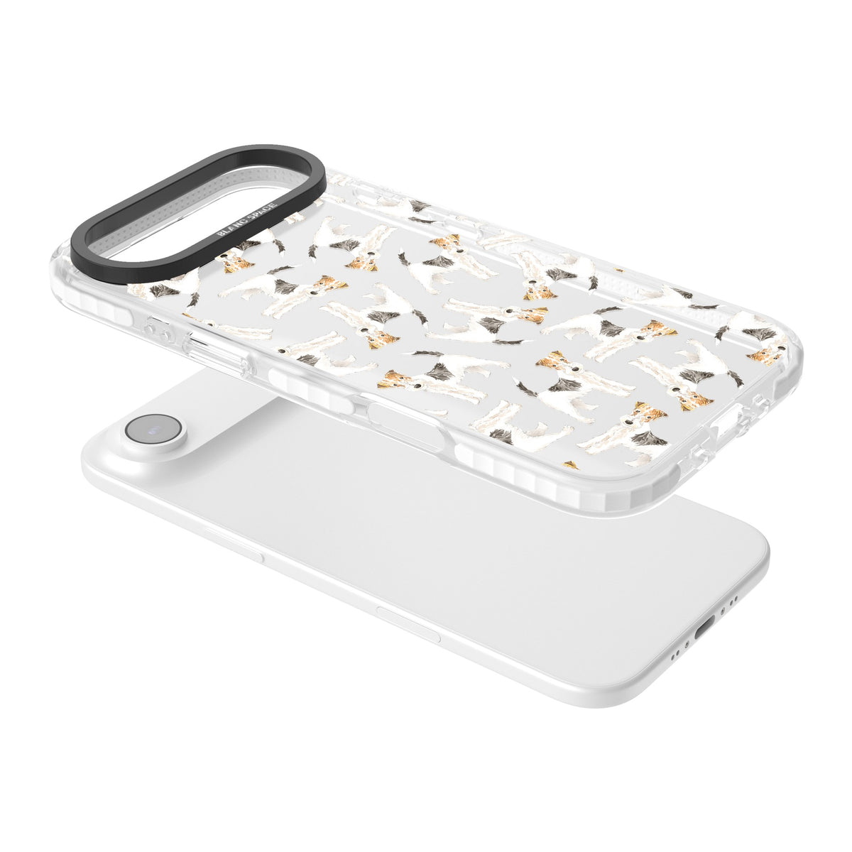 Wire Haired Fox Terrier Dog Pattern iPhone Air Impact Clear Phone Case angled