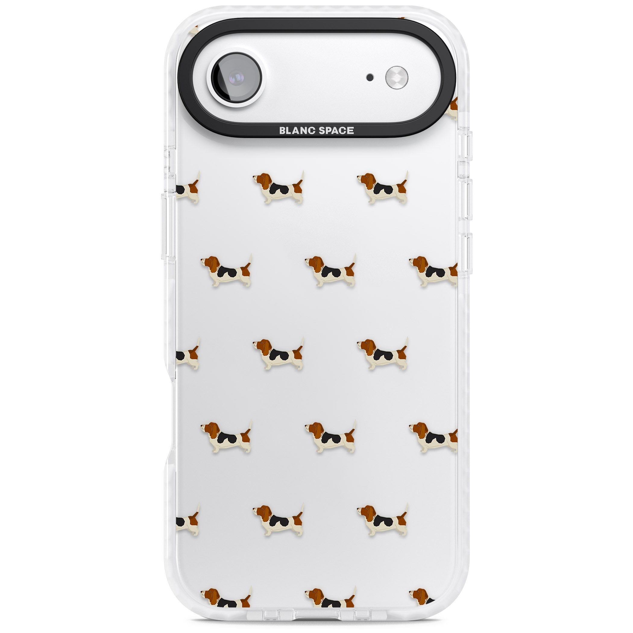 Basset Hound Pattern iPhone 17 Air Impact Clear Phone Case