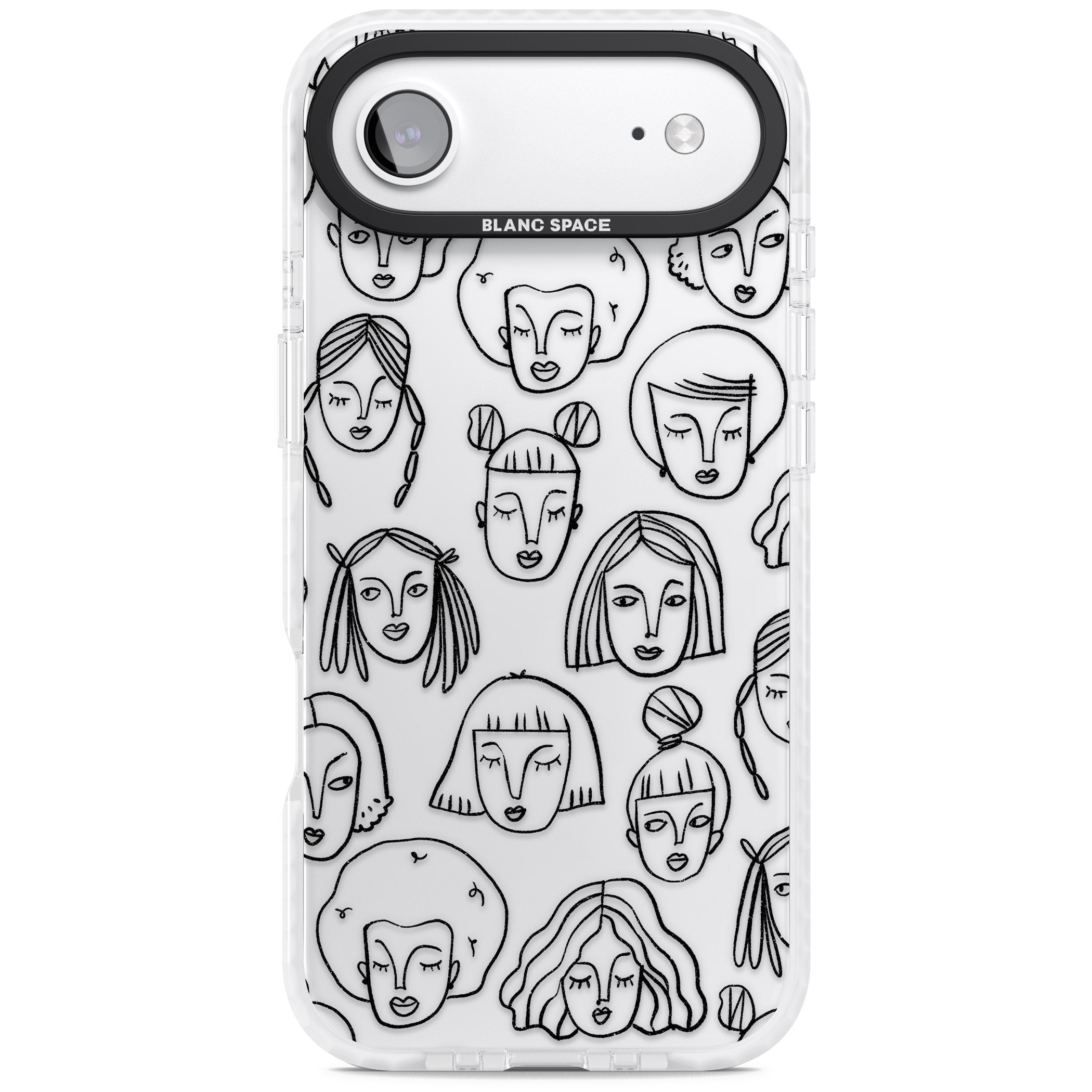 Doodle Face iPhone 17 Air Impact Clear Phone Case