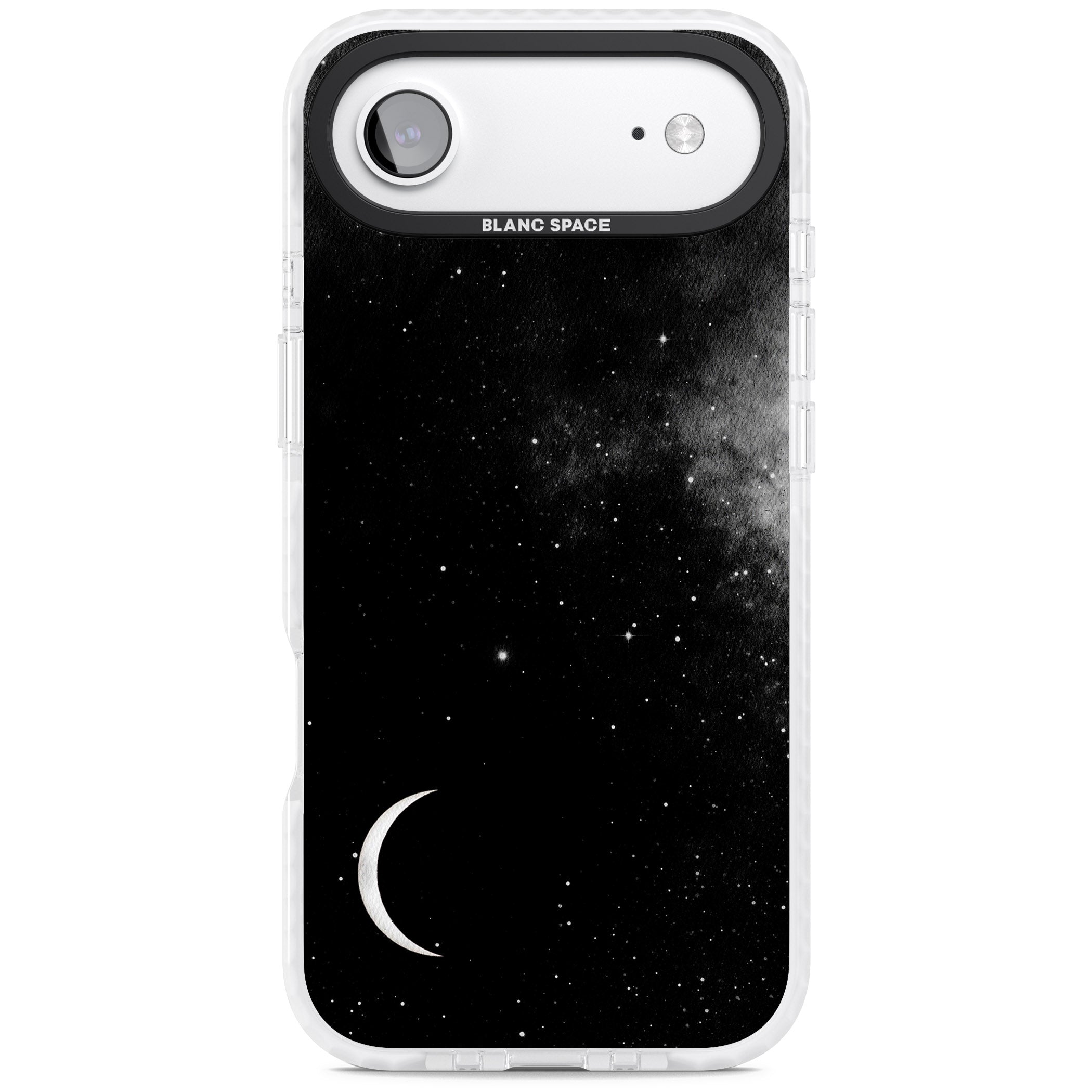 Night Sky Galaxies: Crescent Moon iPhone 17 Air Impact Clear Phone Case