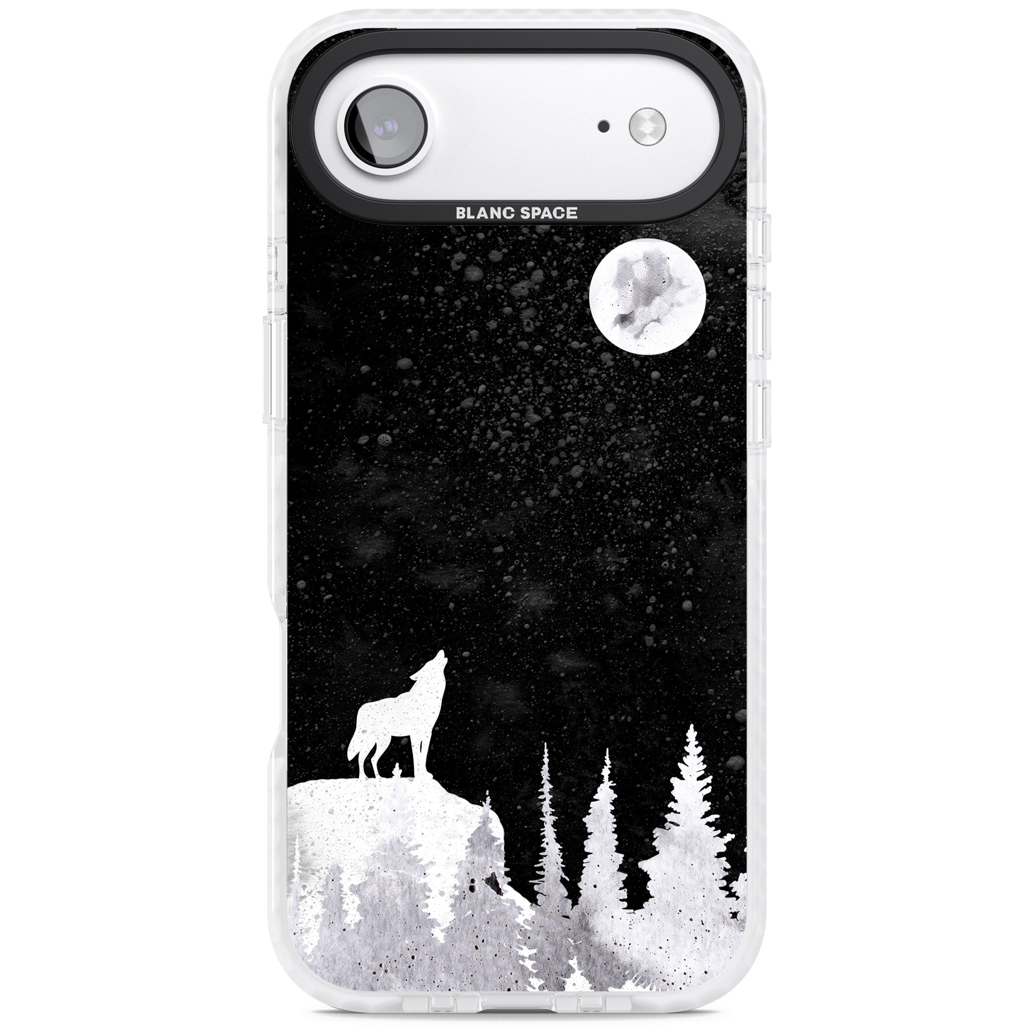 Moon Phases: Wolf & Full Moon iPhone 17 Air Impact Clear Phone Case