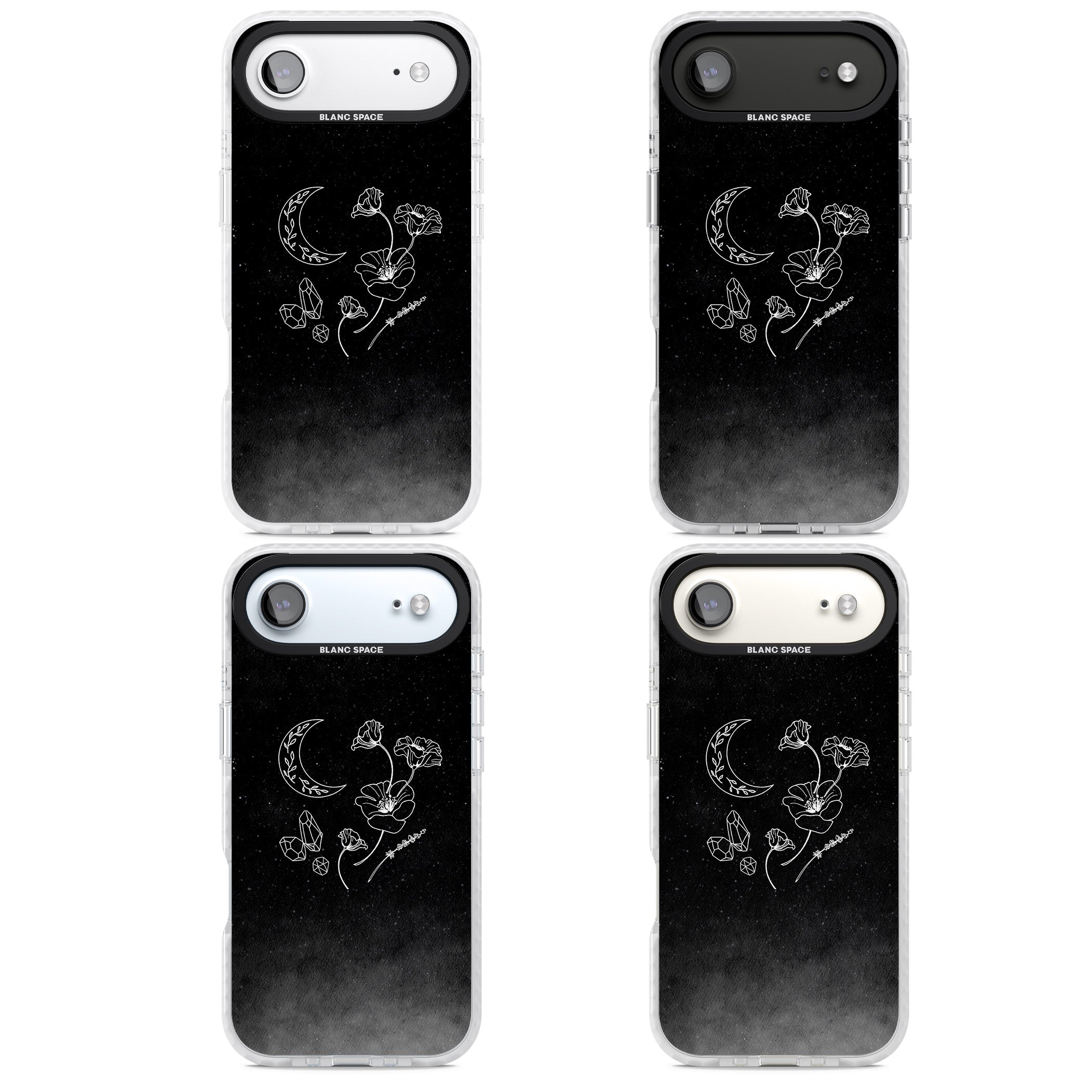 Midnight Moon Botanic iPhone 17 Air Impact Clear Phone Case APT Impact Protection