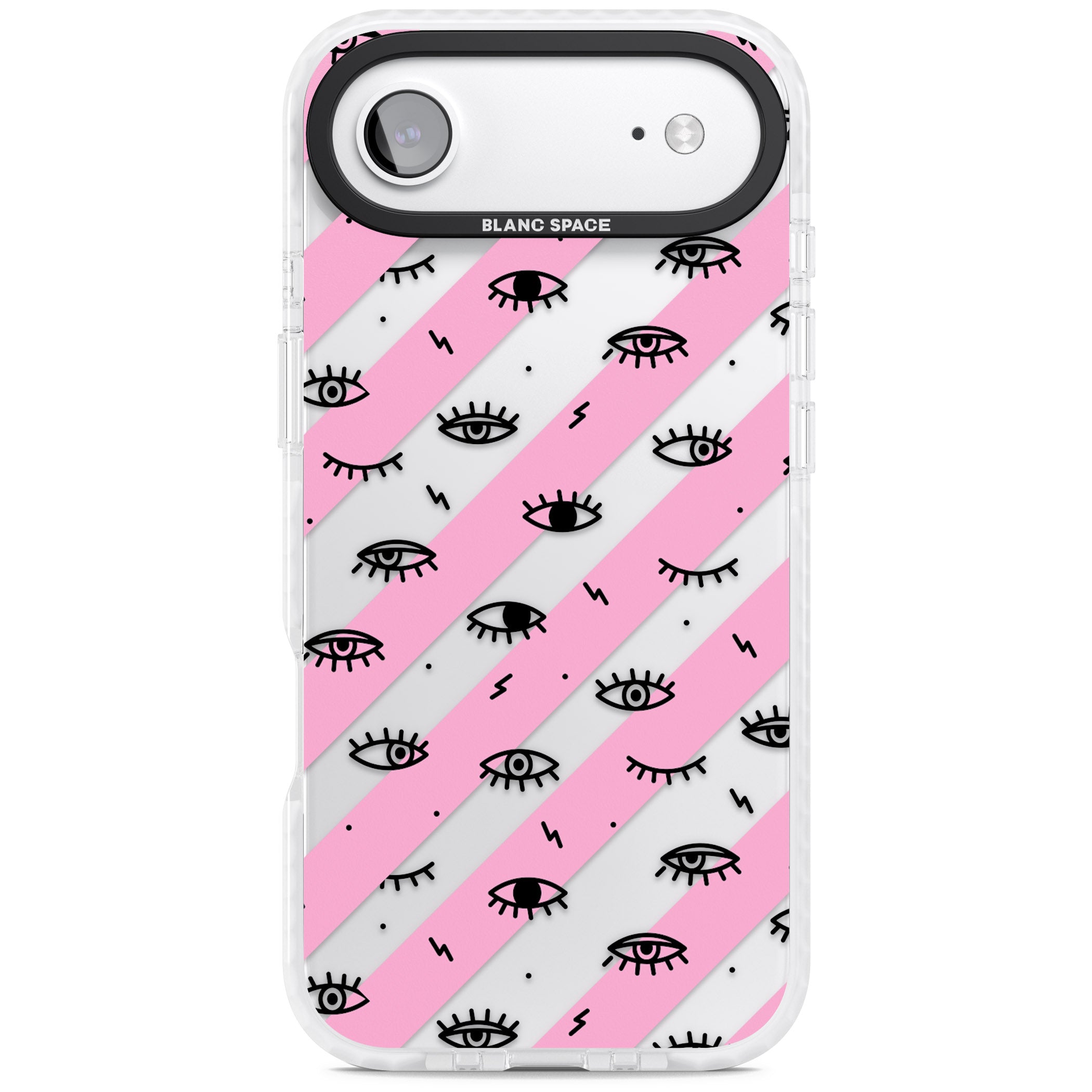 Pink Stripe Eyes iPhone 17 Air Impact Clear Phone Case