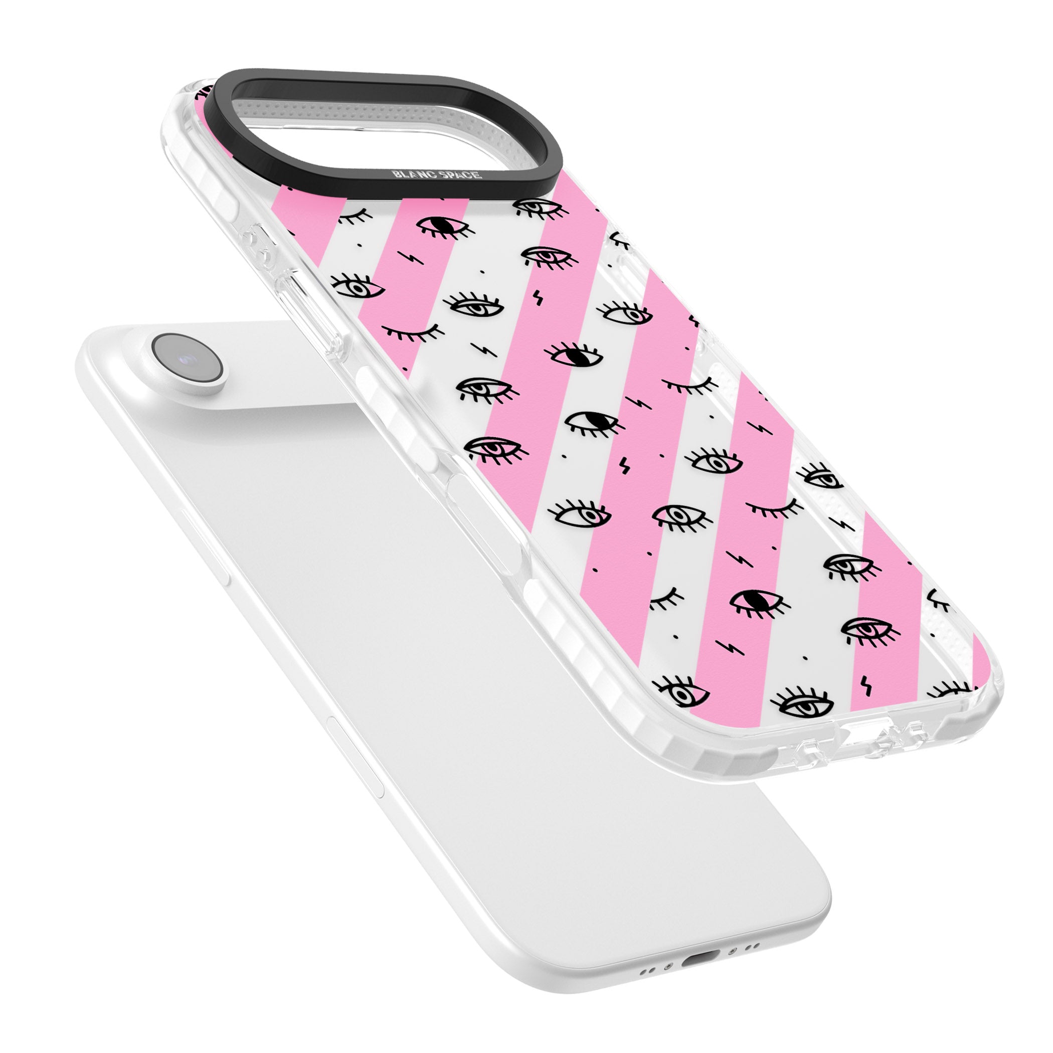 Pink Stripe Eyes iPhone 17 Air Impact Clear Phone Case Colours