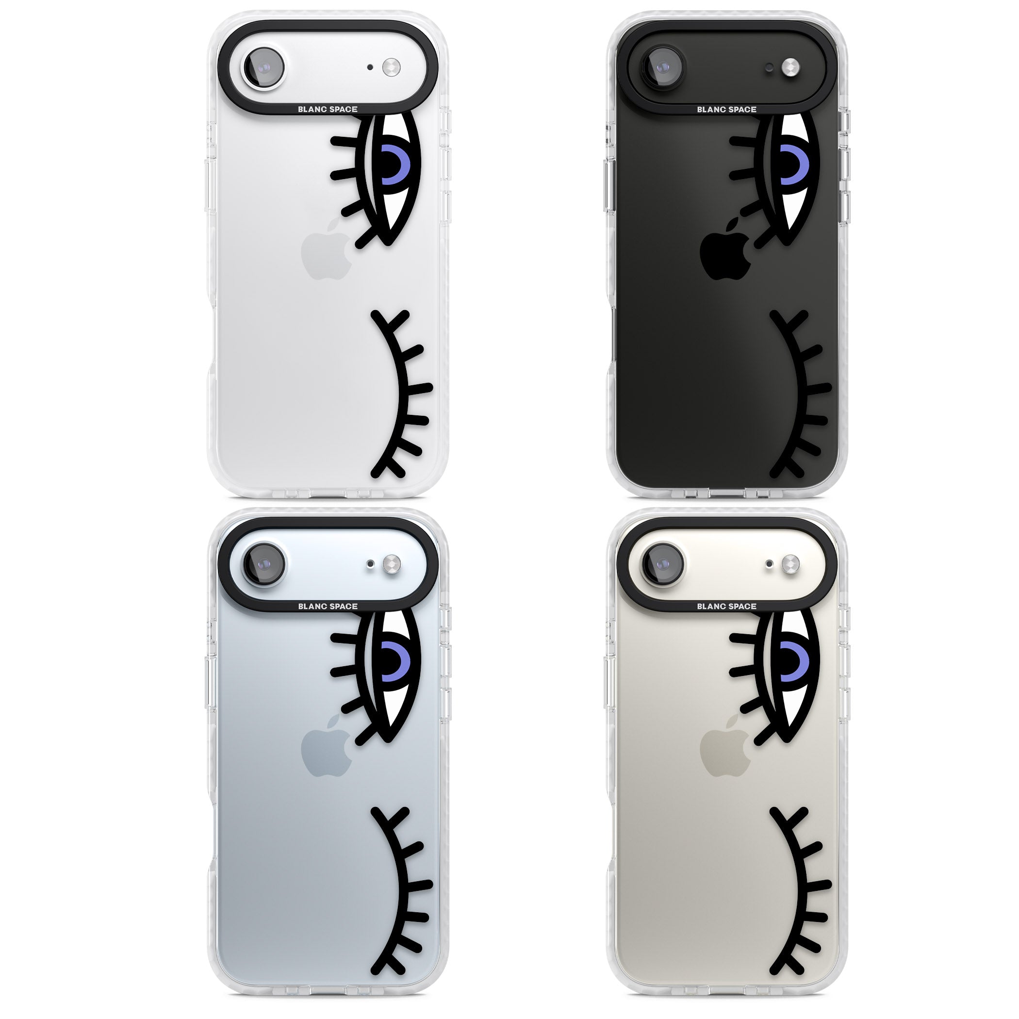 Winking Eyes Transparent Pattern iPhone 17 Air Impact Clear Phone Case APT Impact Protection