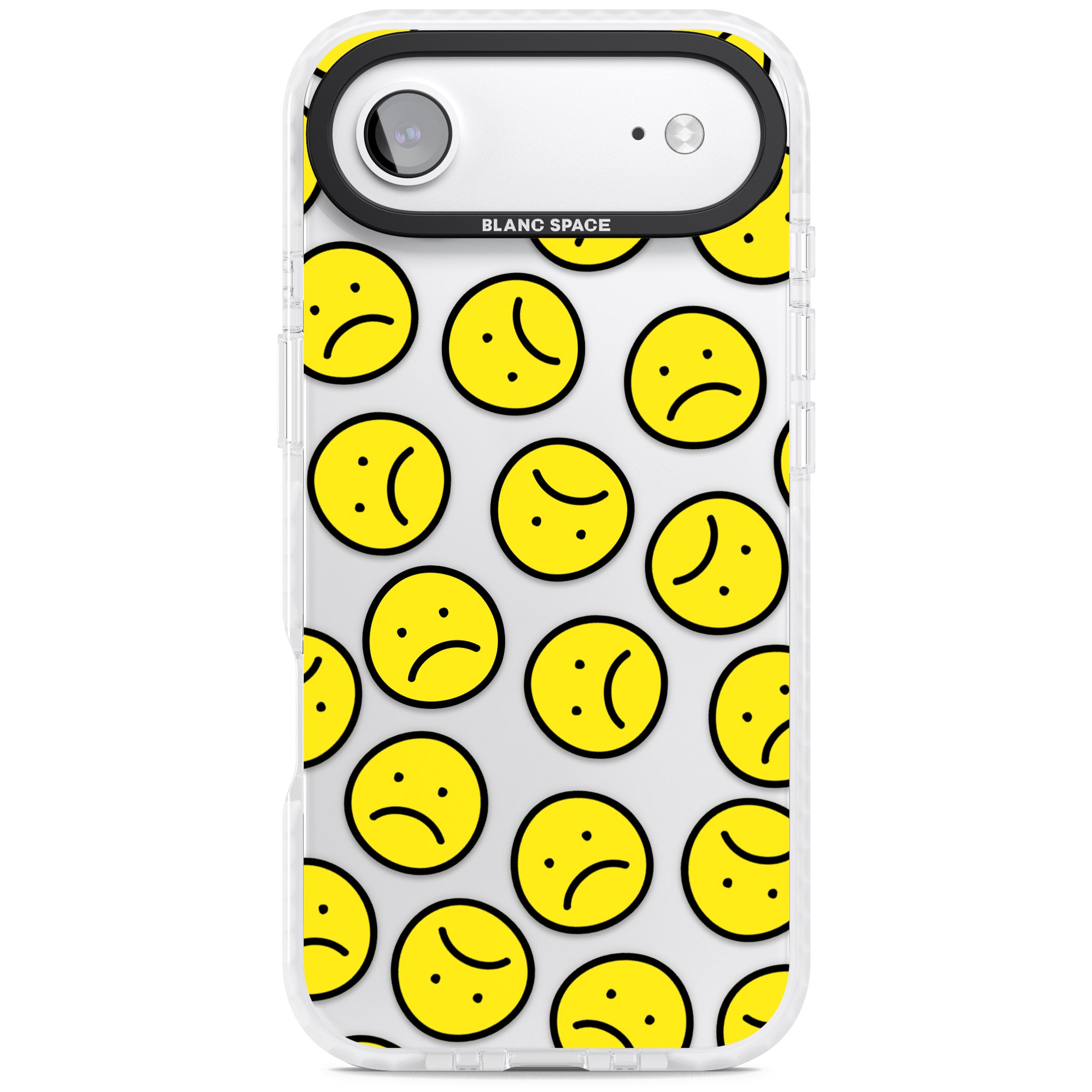Sad Face Clear Pattern iPhone 17 Air Impact Clear Phone Case