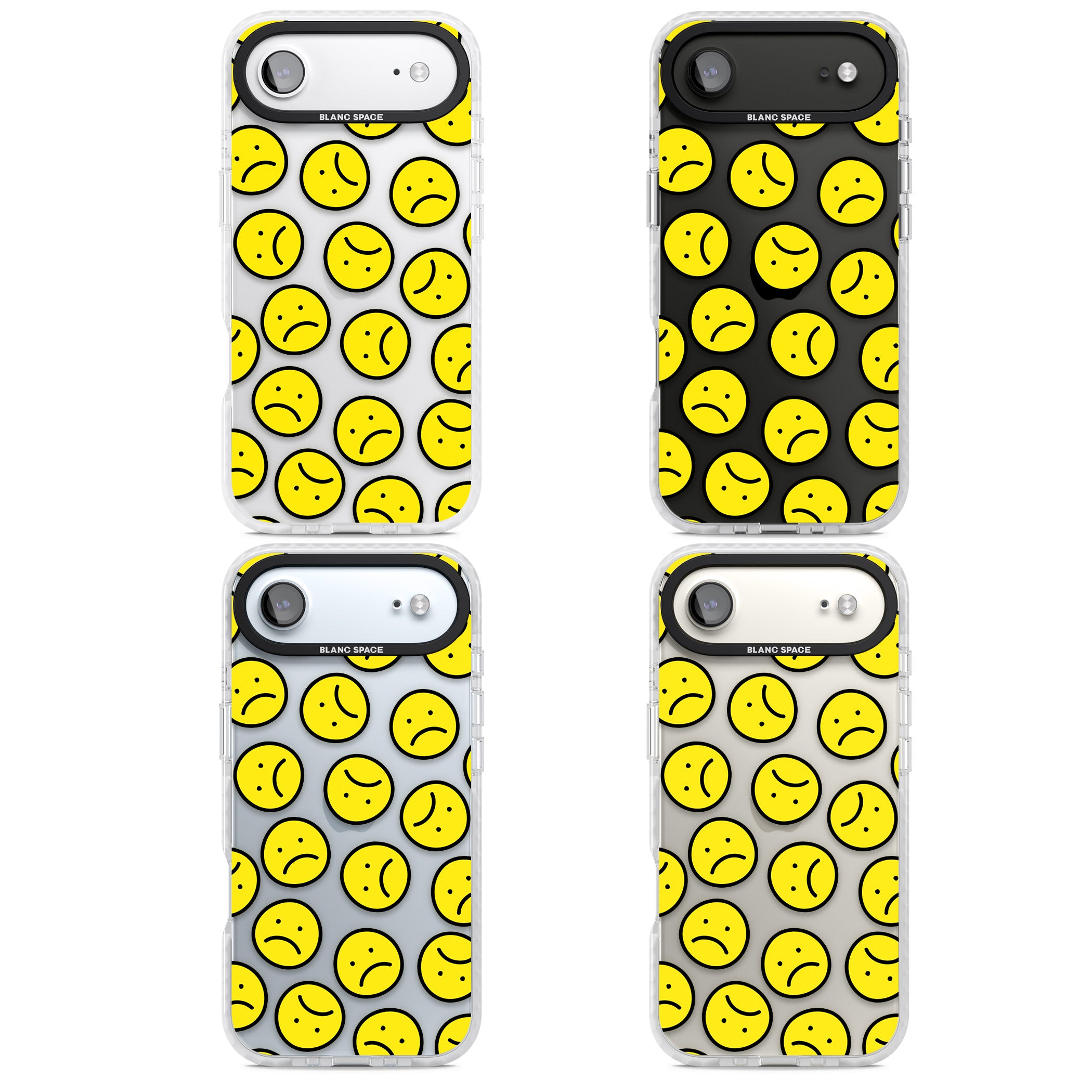 Sad Face Clear Pattern iPhone 17 Air Impact Clear Phone Case APT Impact Protection