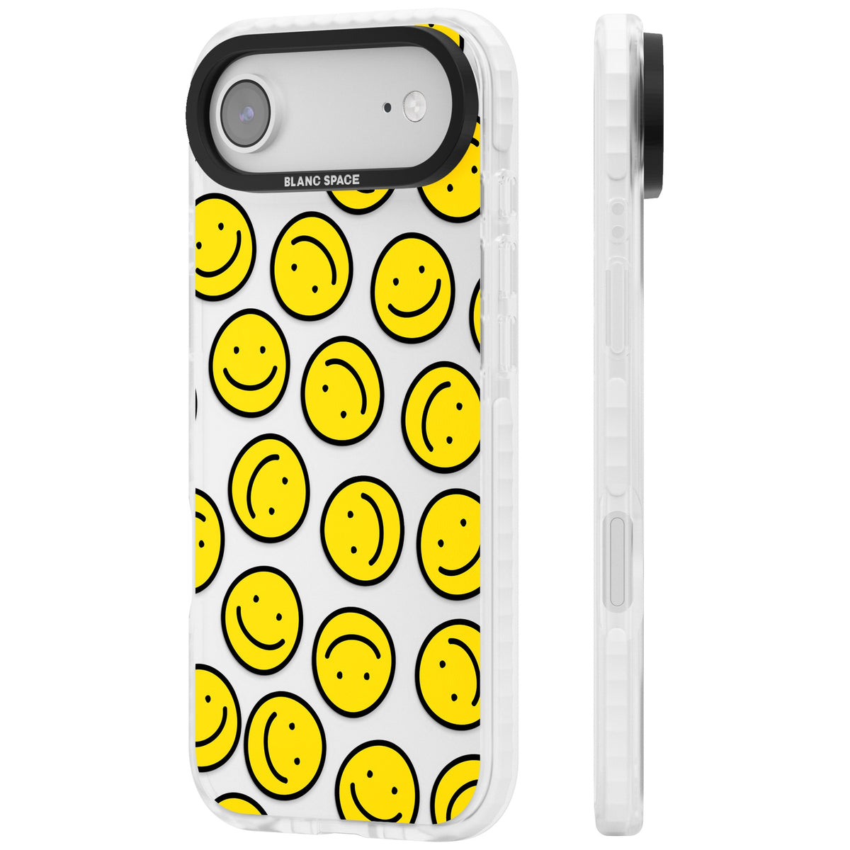 Smiley Face Pattern iPhone Air Impact Clear Phone Case side