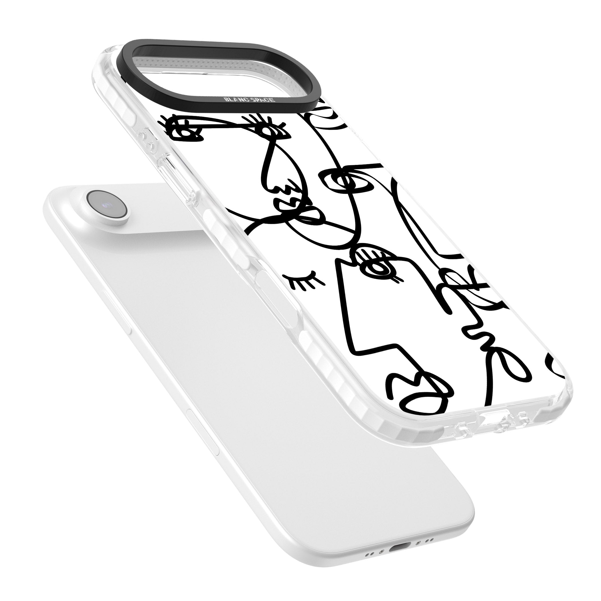 Abstract Line Art Black White iPhone 17 Air Impact Clear Phone Case Colours