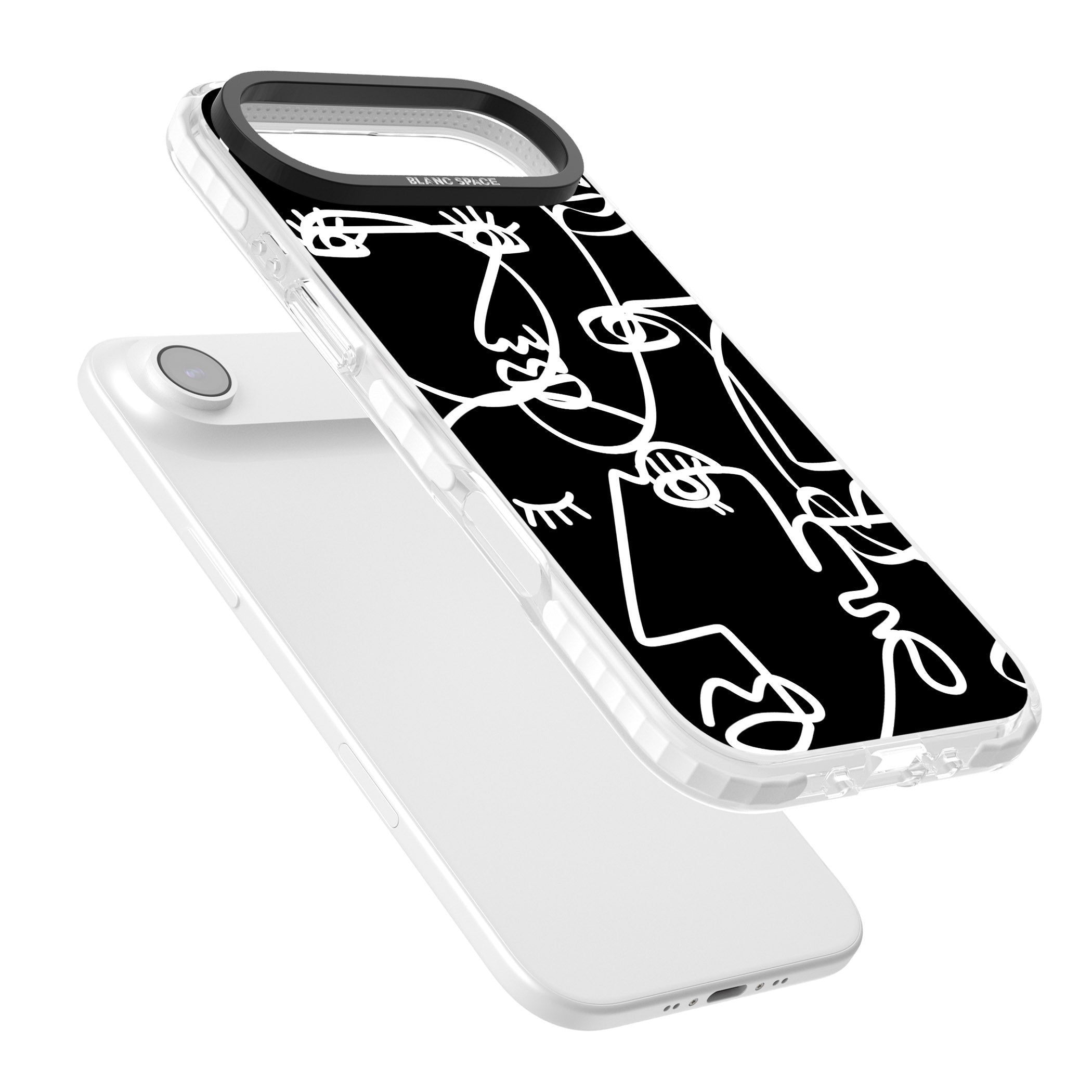 Abstract Line Art White Black iPhone 17 Air Impact Clear Phone Case Colours