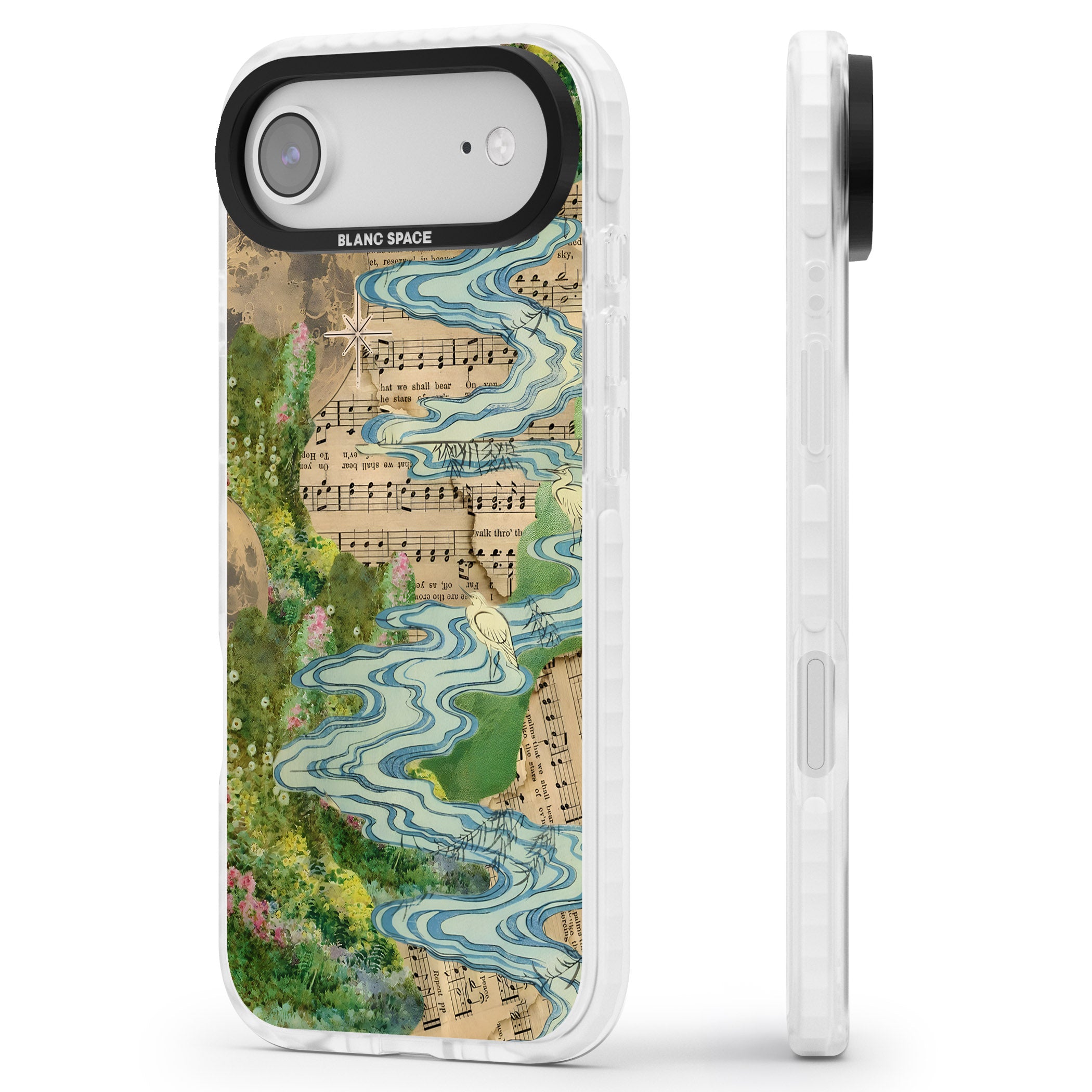 Musical River iPhone 17 Air Impact Clear Phone Case Side Profile