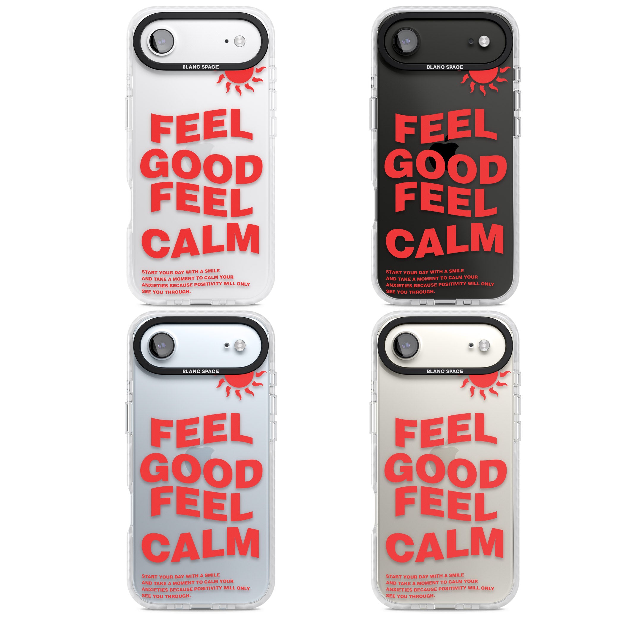 Feel Good Feel Calm (Red) iPhone 17 Air Impact Clear Phone Case APT Impact Protection