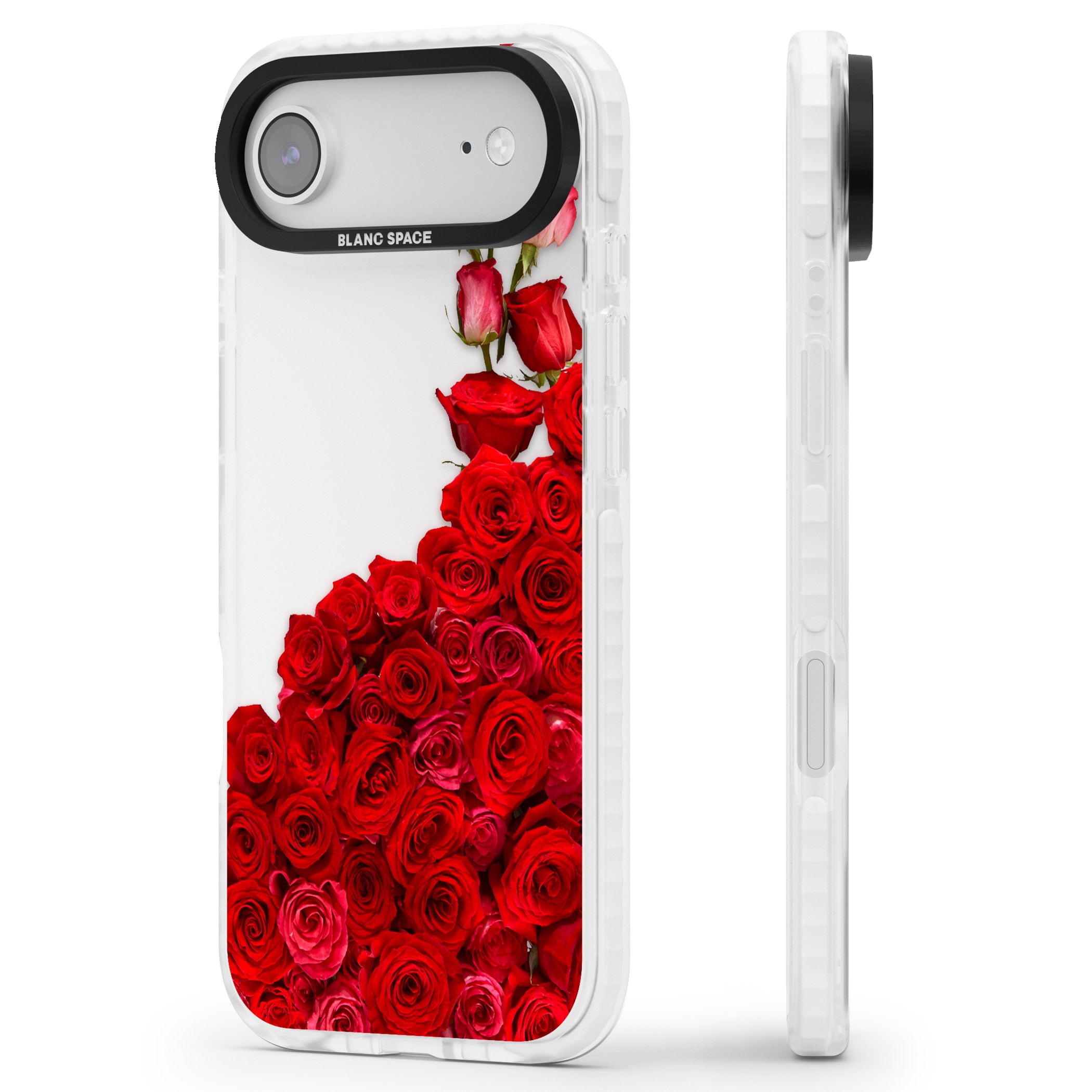 Floral Roses iPhone 17 Air Impact Clear Phone Case Side Profile