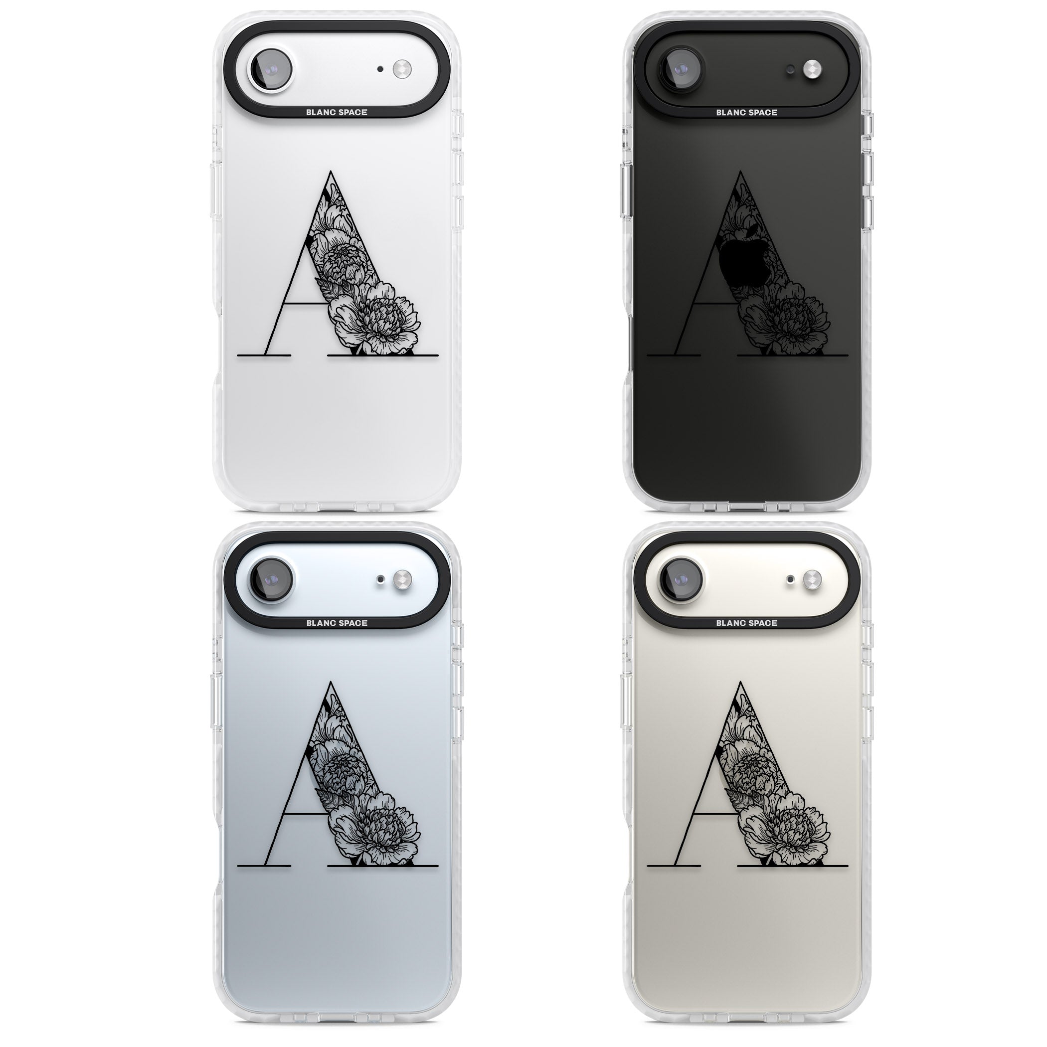 Personalised Floral Monogram iPhone 17 Air Impact Clear Phone Case APT Impact Protection