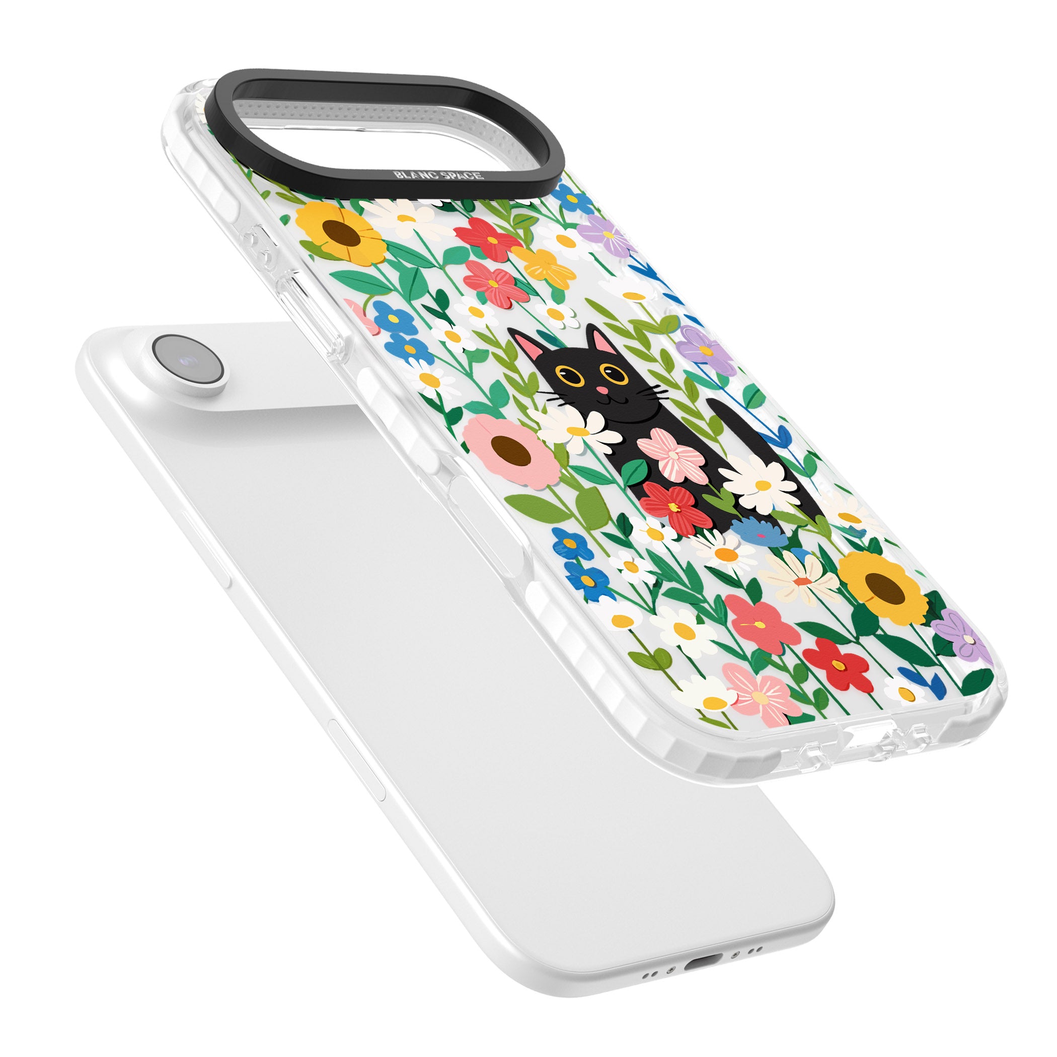 Whiskers & Wildflowers Cat iPhone 17 Air Impact Clear Phone Case Colours