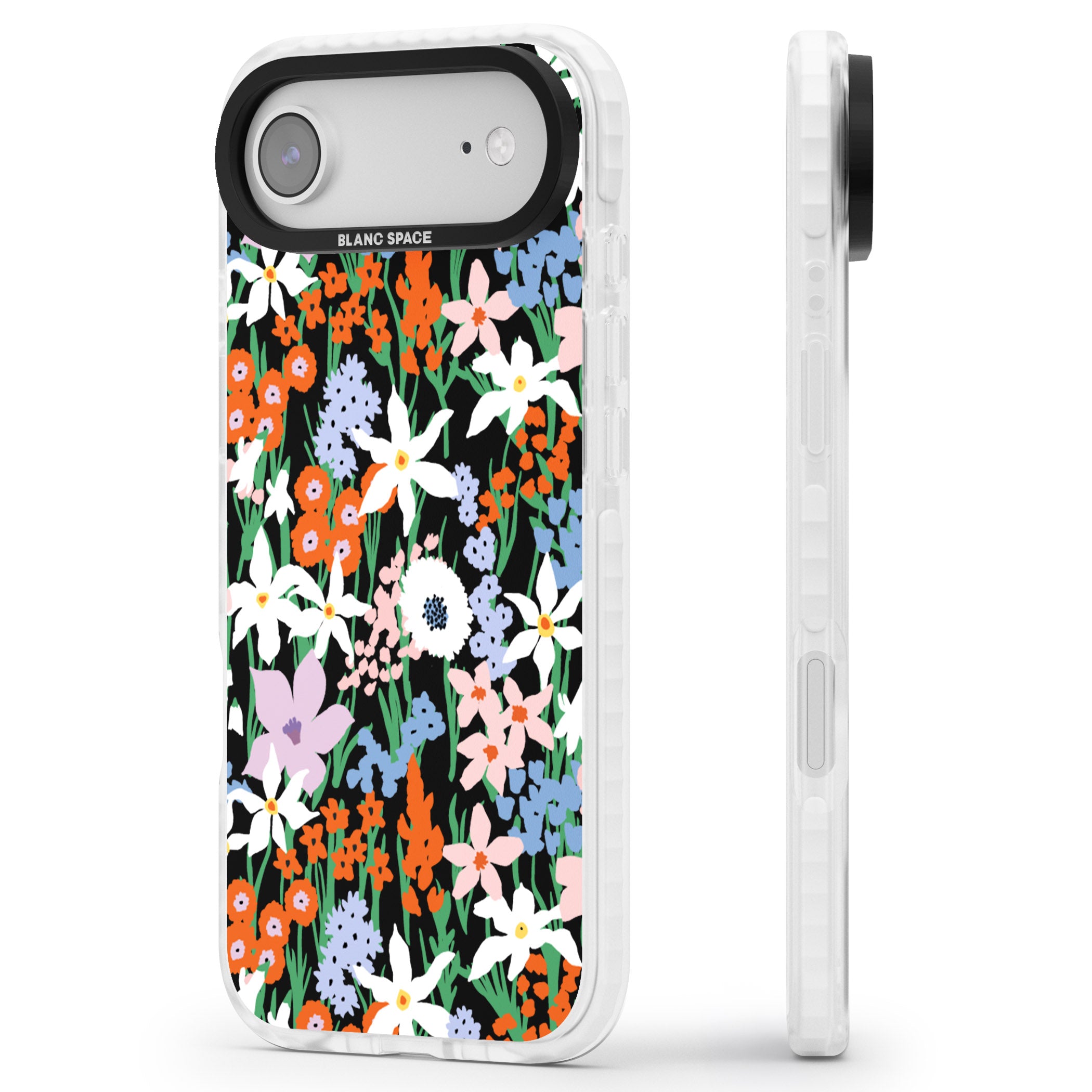 Floral Bloom Meadow Solid iPhone 17 Air Impact Clear Phone Case Side Profile