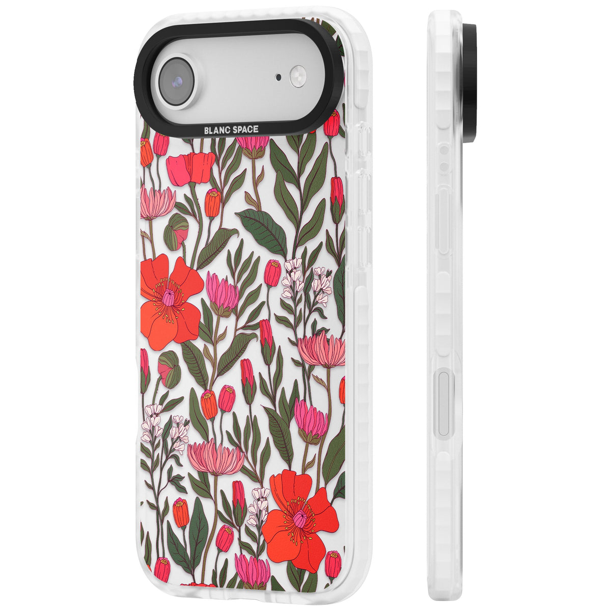 Peachy Floral iPhone Air Impact Clear Phone Case side