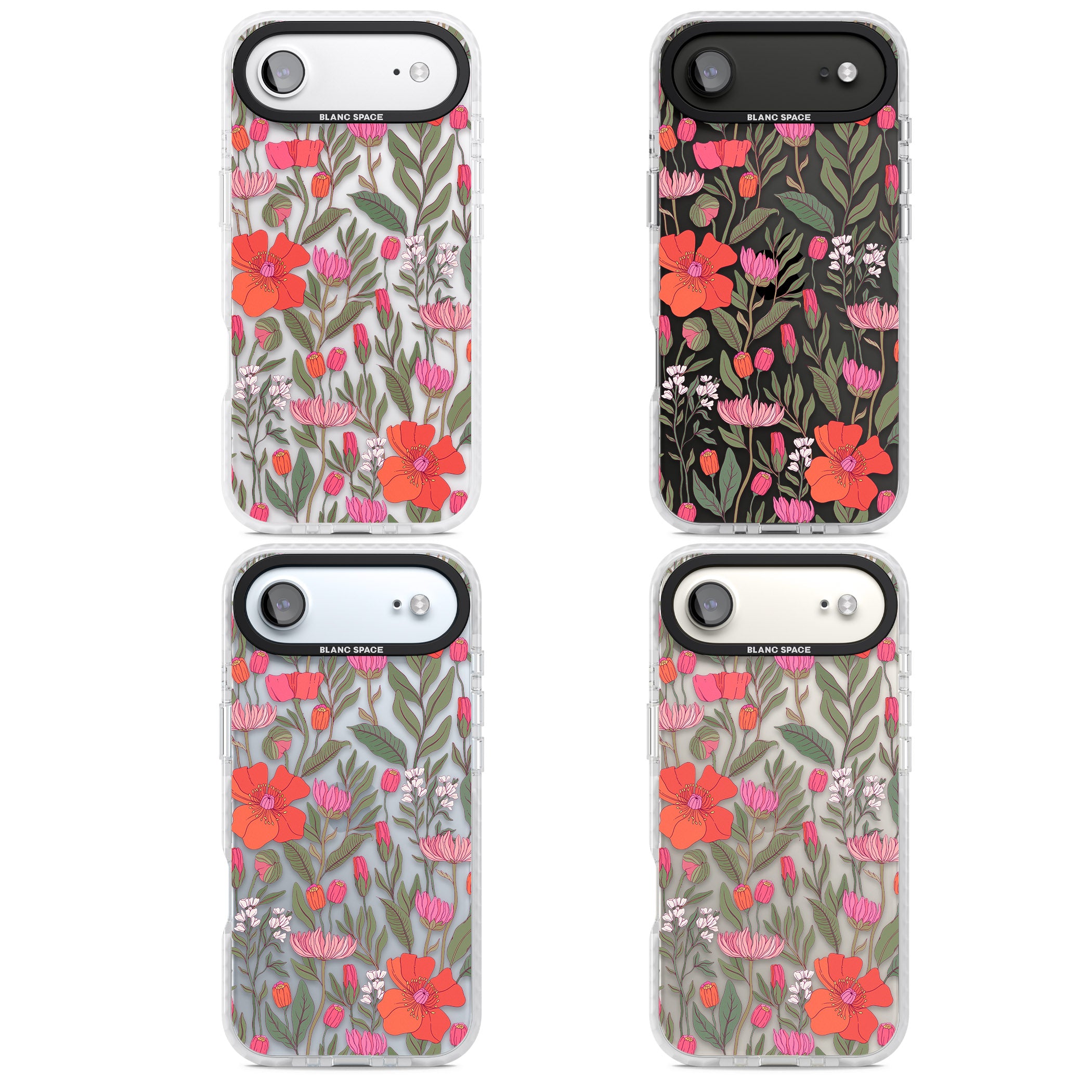Peachy Floral iPhone 17 Air Impact Clear Phone Case APT Impact Protection