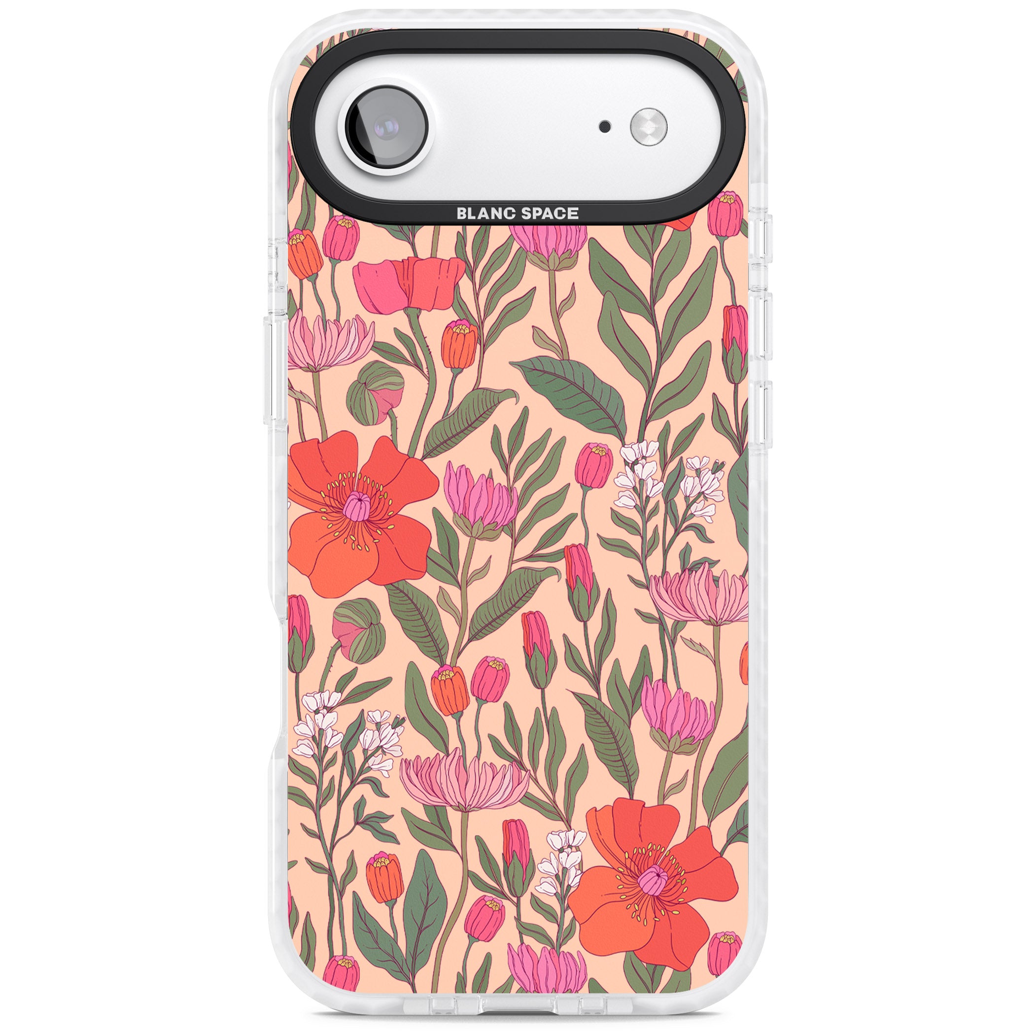 Peachy Floral Background iPhone 17 Air Impact Clear Phone Case