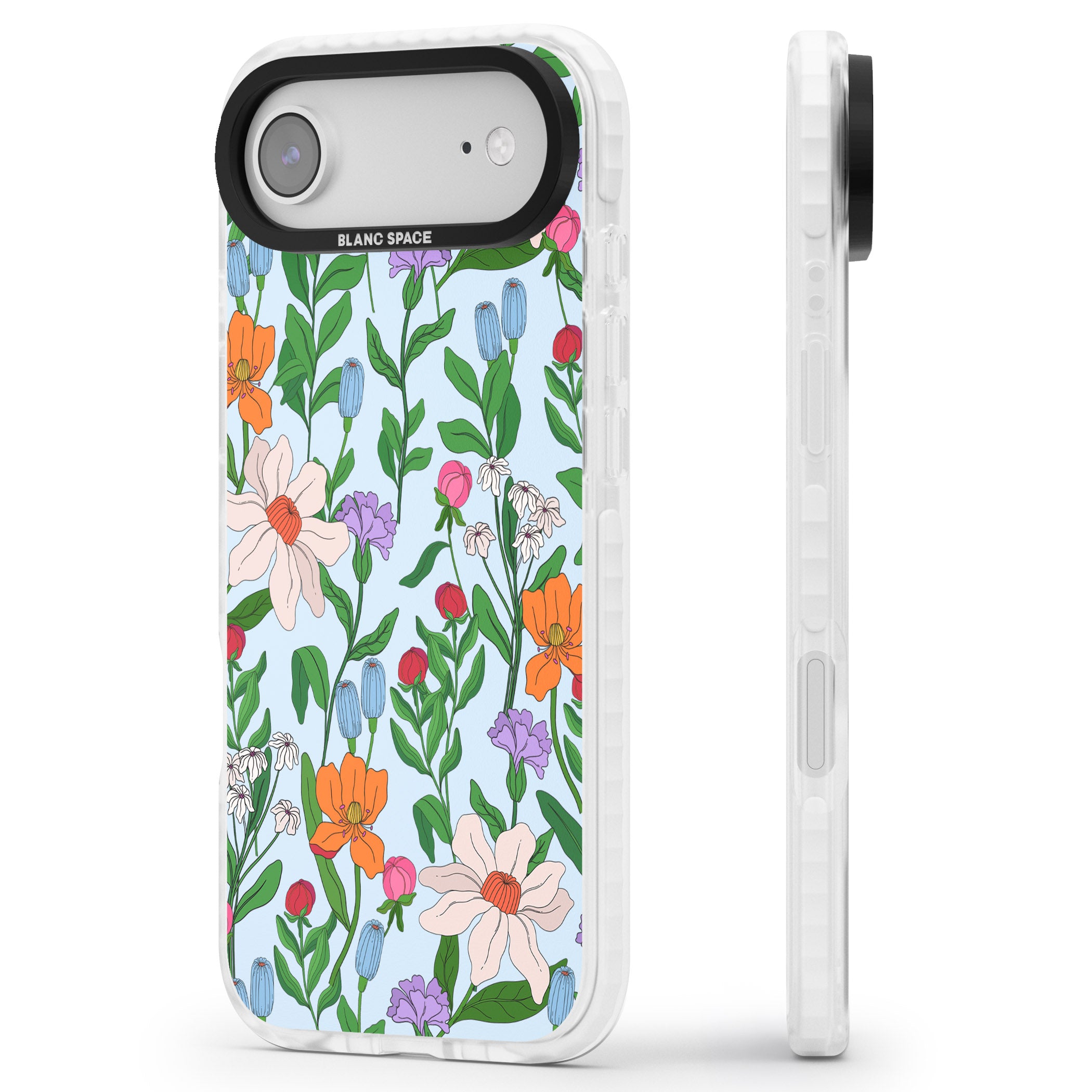 Full Bloom Background iPhone 17 Air Impact Clear Phone Case Side Profile