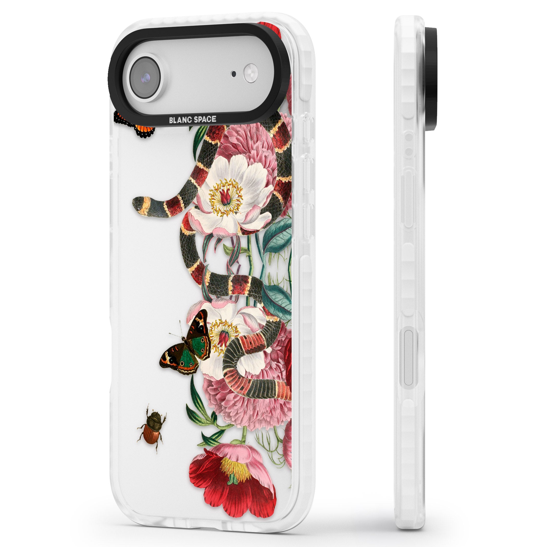 Floral Snake iPhone 17 Air Impact Clear Phone Case Side Profile