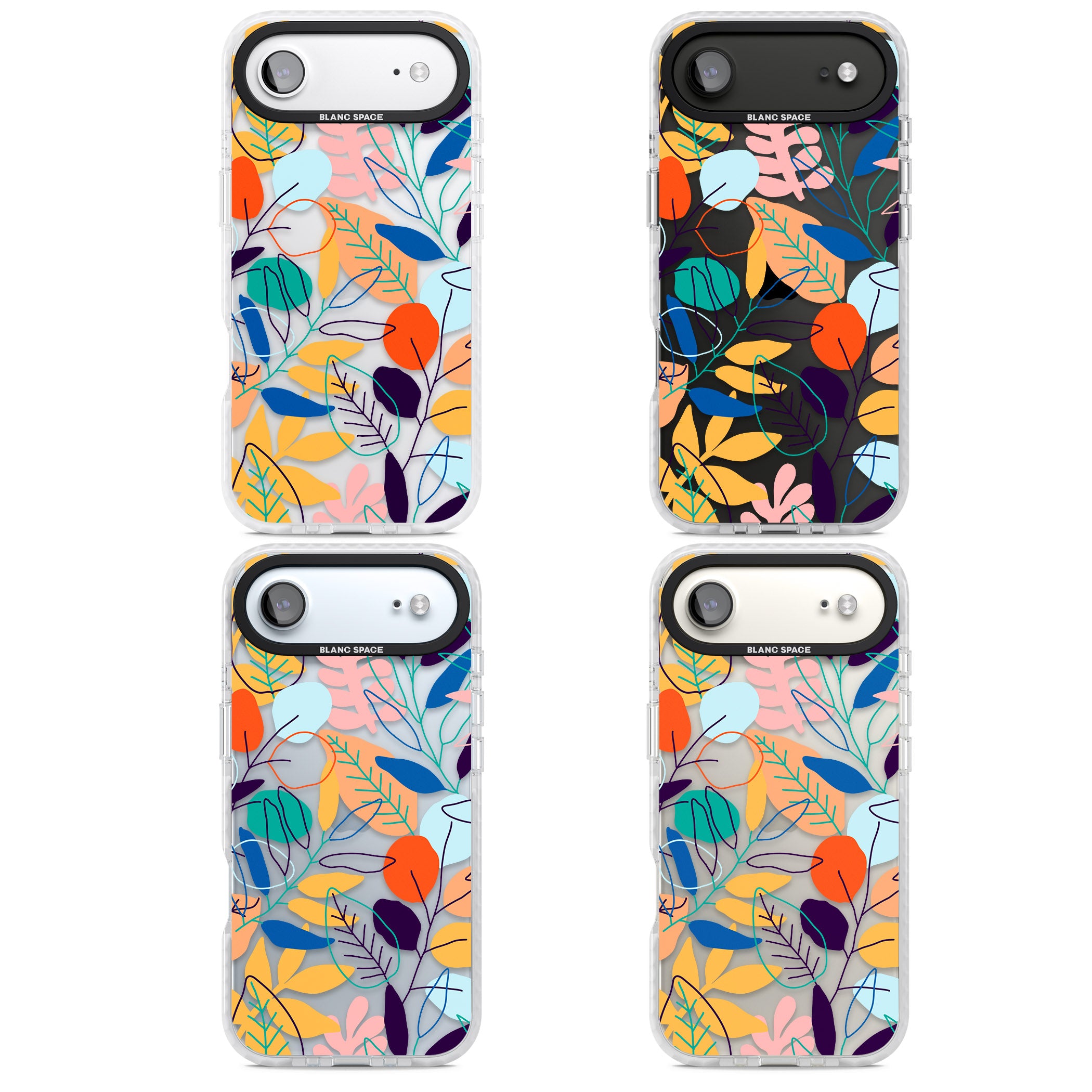 Abstract Line Drawn Leaves iPhone 17 Air Impact Clear Phone Case APT Impact Protection