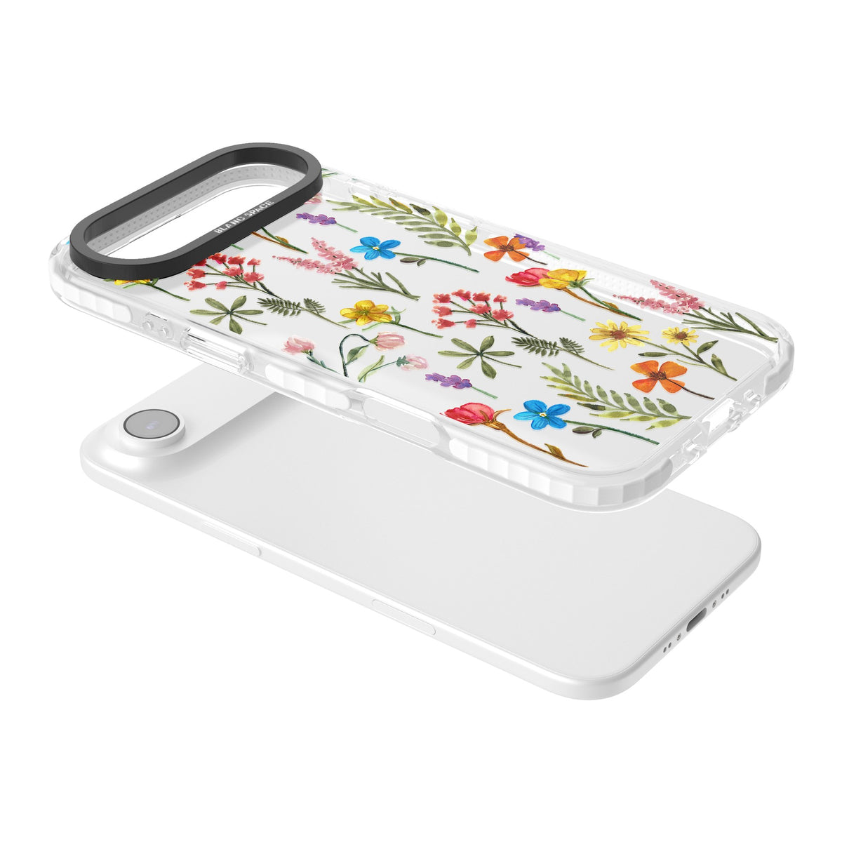 Spring Botanicals iPhone Air Impact Clear Phone Case angled