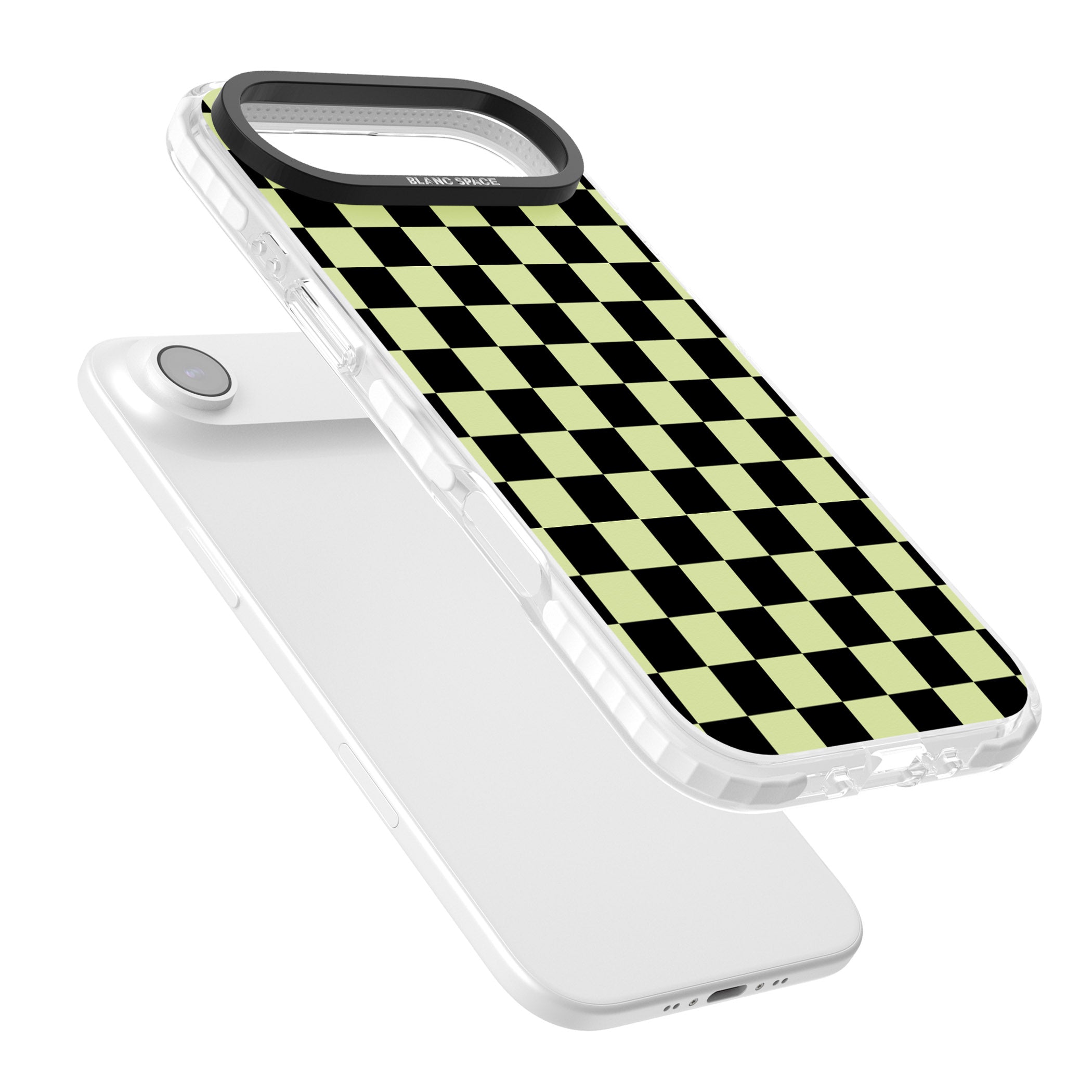 Black & Lime Check iPhone 17 Air Impact Clear Phone Case Colours