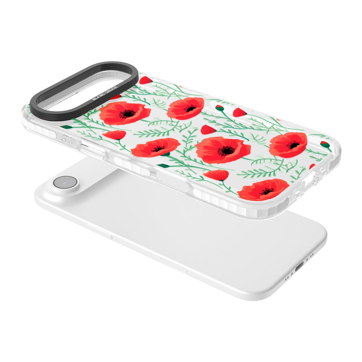 Poppy Garden iPhone Air Impact Clear Phone Case angled